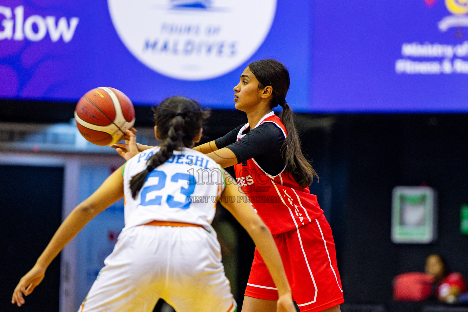 Maldives vs India in Day 3 of Under 16 Woman's Asian Cup SABA Qualifiers 2025 was held in Social Center, Male', Maldives on Saturday, 14th June 2025. Photos: Nausham Waheed / images.mv