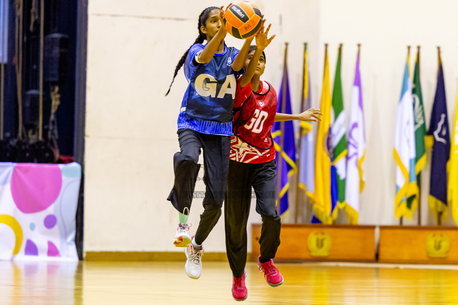 Day 9 of 25th Inter-School Netball Tournament was held in Social Center at Male', Maldives on Monday, 19th August 2024. Photos: Nausham Waheed / images.mv