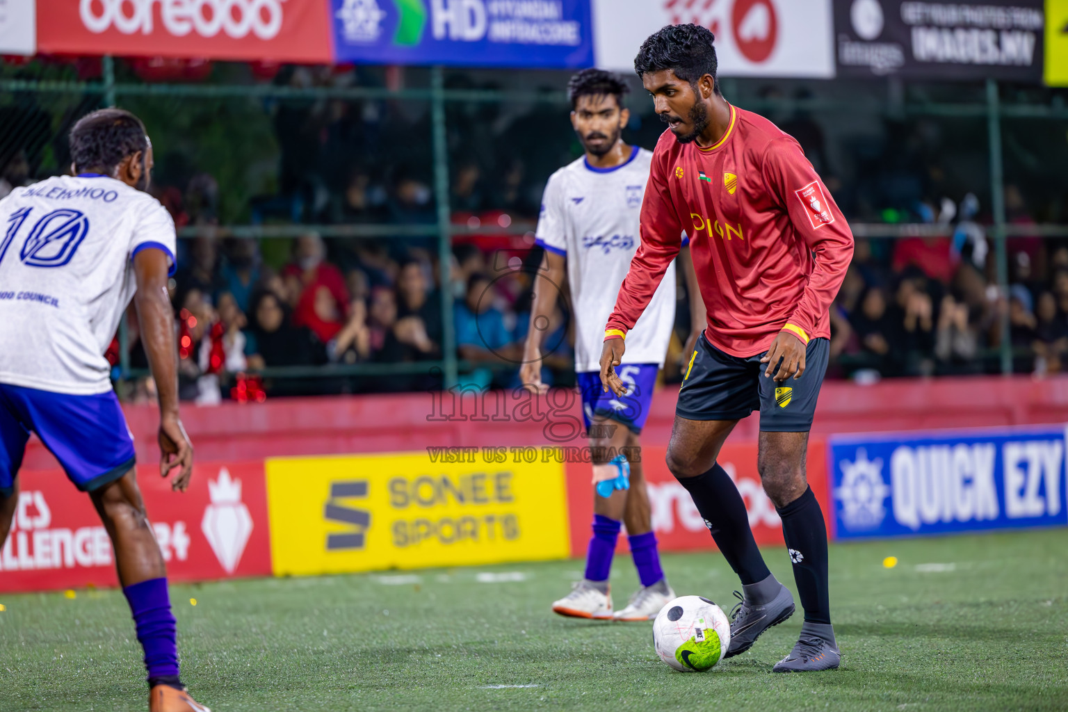 Dh Kudahuvadhoo vs F Bilehdhoo in Zone 5 Final on Day 38 of Golden Futsal Challenge 2024 which was held on Friday, 23rd February 2024, in Hulhumale', Maldives Photos: Ismail Thoriq / images.mv