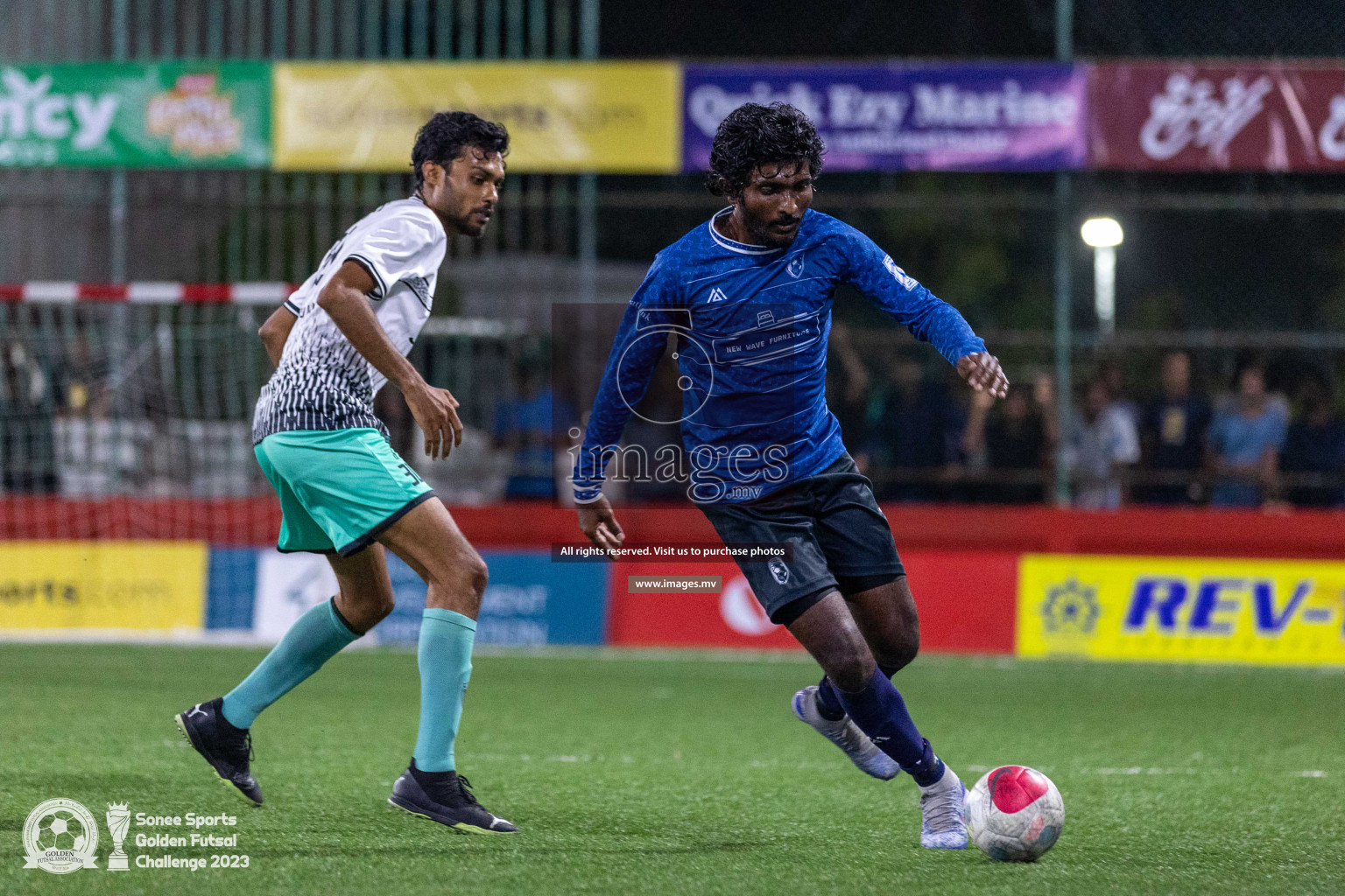 K. Thulusdhoo vs K. Gaafaru in Day 4 of Golden Futsal Challenge 2023 on 08 February 2023 in Hulhumale, Male, Maldives