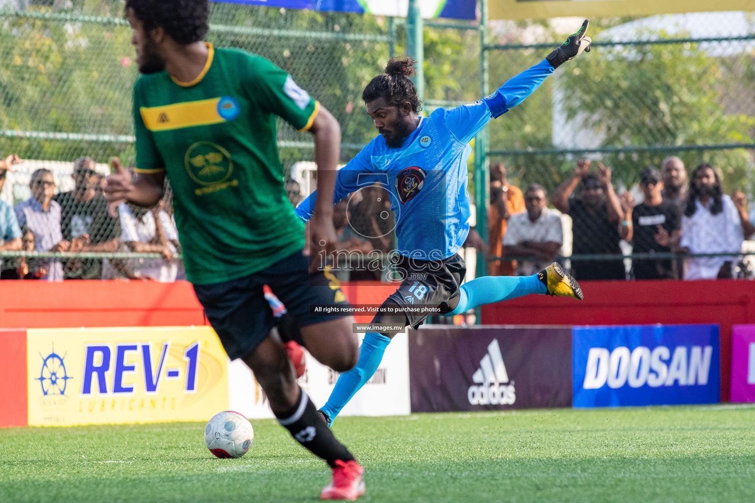 K. Gaafaru vs K.Guraidhoo in Day 6 of Golden Futsal Challenge 2023 on 10 February 2023 in Hulhumale, Male, Maldives