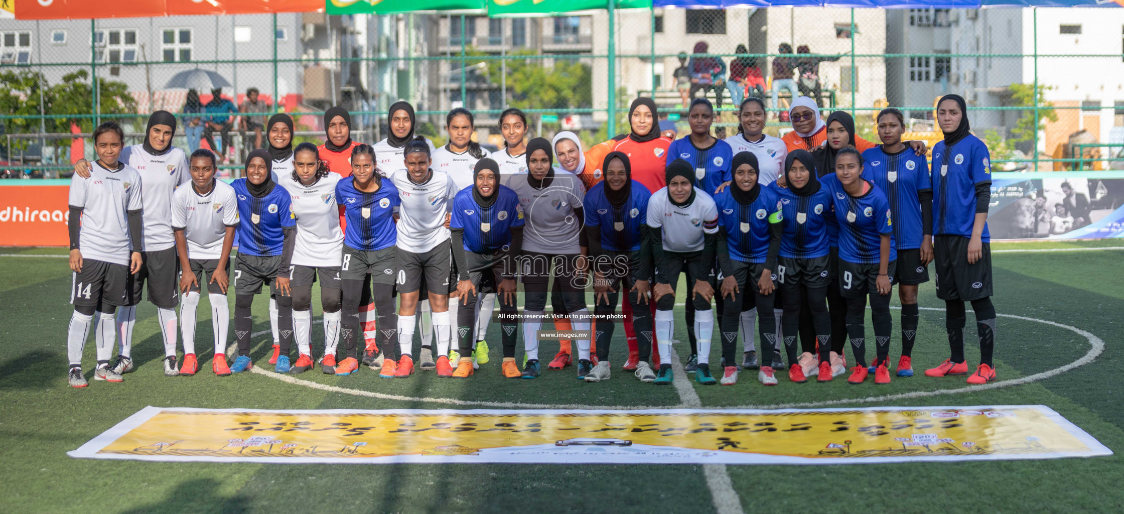 Maldives Ports Limited vs Dhivehi Sifainge Club in the semi finals of 18/30 Women's Futsal Fiesta 2019 on 27th April 2019, held in Hulhumale Photos: Hassan Simah / images.mv