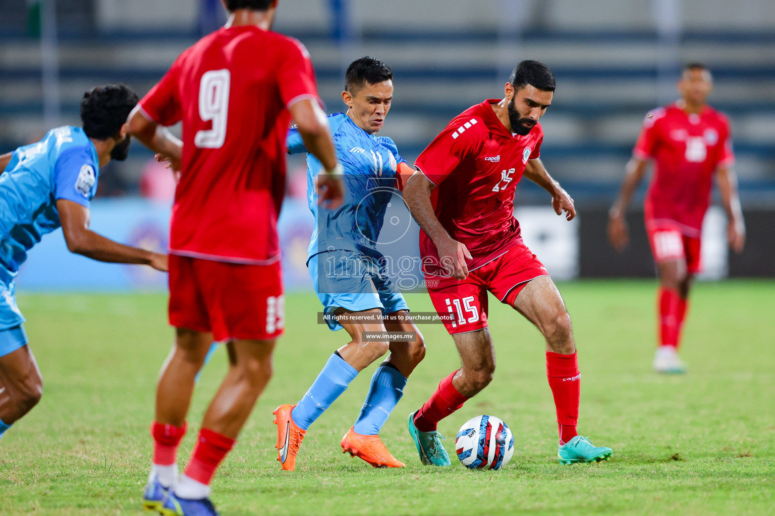 Lebanon vs India in the Semi-final of SAFF Championship 2023 held in Sree Kanteerava Stadium, Bengaluru, India, on Saturday, 1st July 2023. Photos: Nausham Waheed, Hassan Simah / images.mv