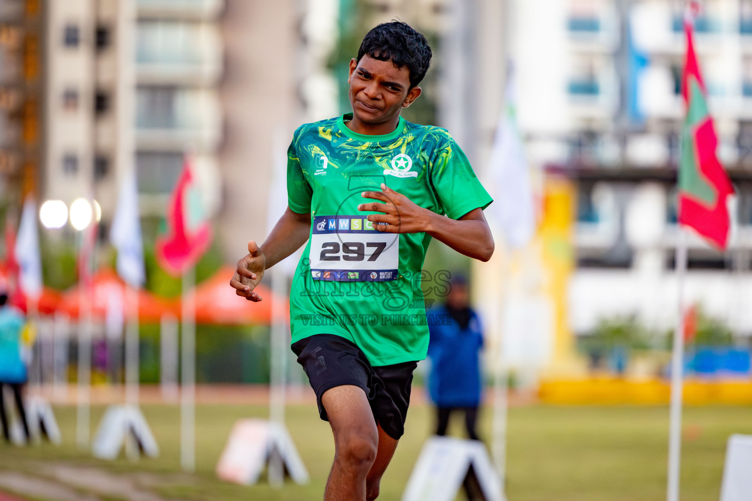 Day 1 of MWSC Interschool Athletics Championships 2024 held in Hulhumale Running Track, Hulhumale, Maldives on Saturday, 9th November 2024. 
Photos by: Hassan Simah / Images.mv