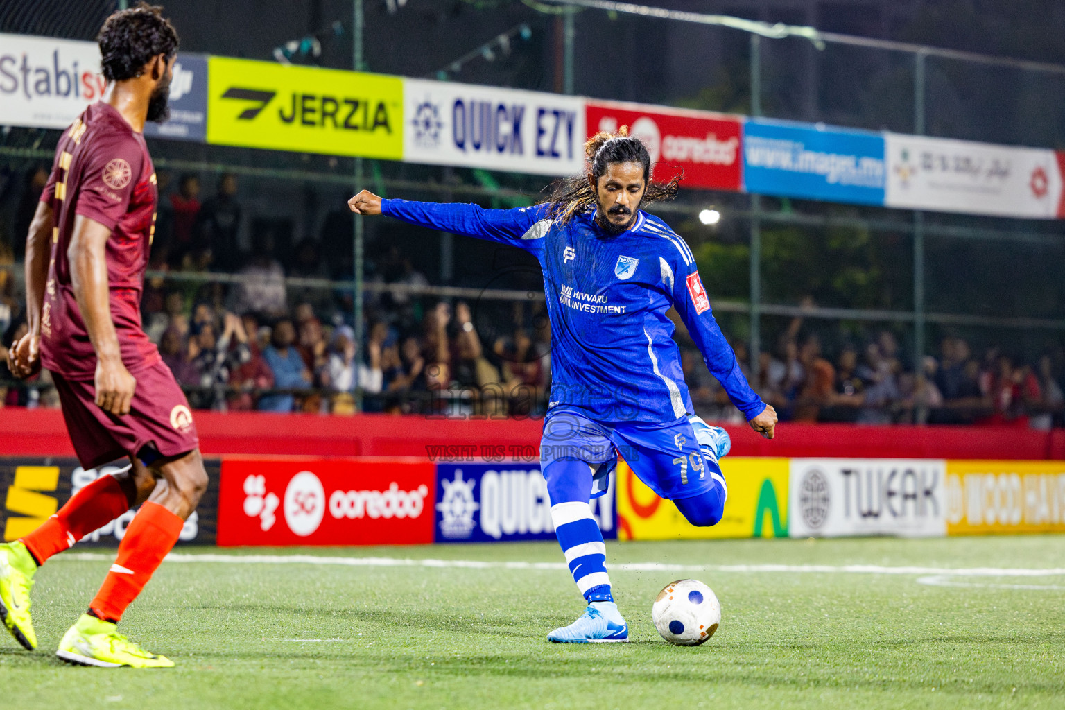 V Keyodhoo vs AA Mathiveri in zone round on Day 32 of Golden Futsal Challenge 2025 was held on Wednesday , 5th February 2025, in Hulhumale', Maldives. Photos: Nausham Waheed / images.mv