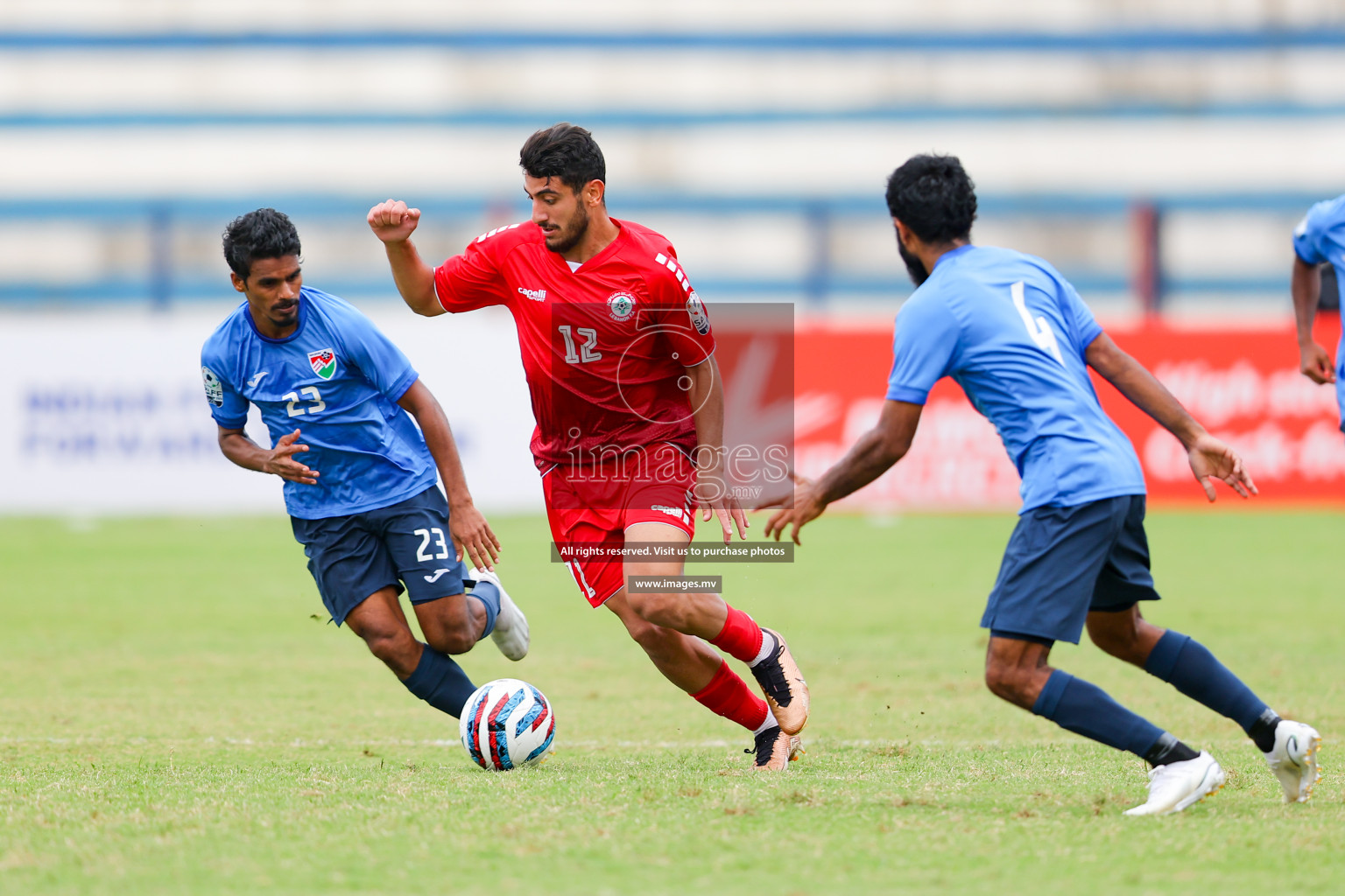 Lebanon vs Maldives in SAFF Championship 2023 held in Sree Kanteerava Stadium, Bengaluru, India, on Tuesday, 28th June 2023. Photos: Nausham Waheed, Hassan Simah / images.mv