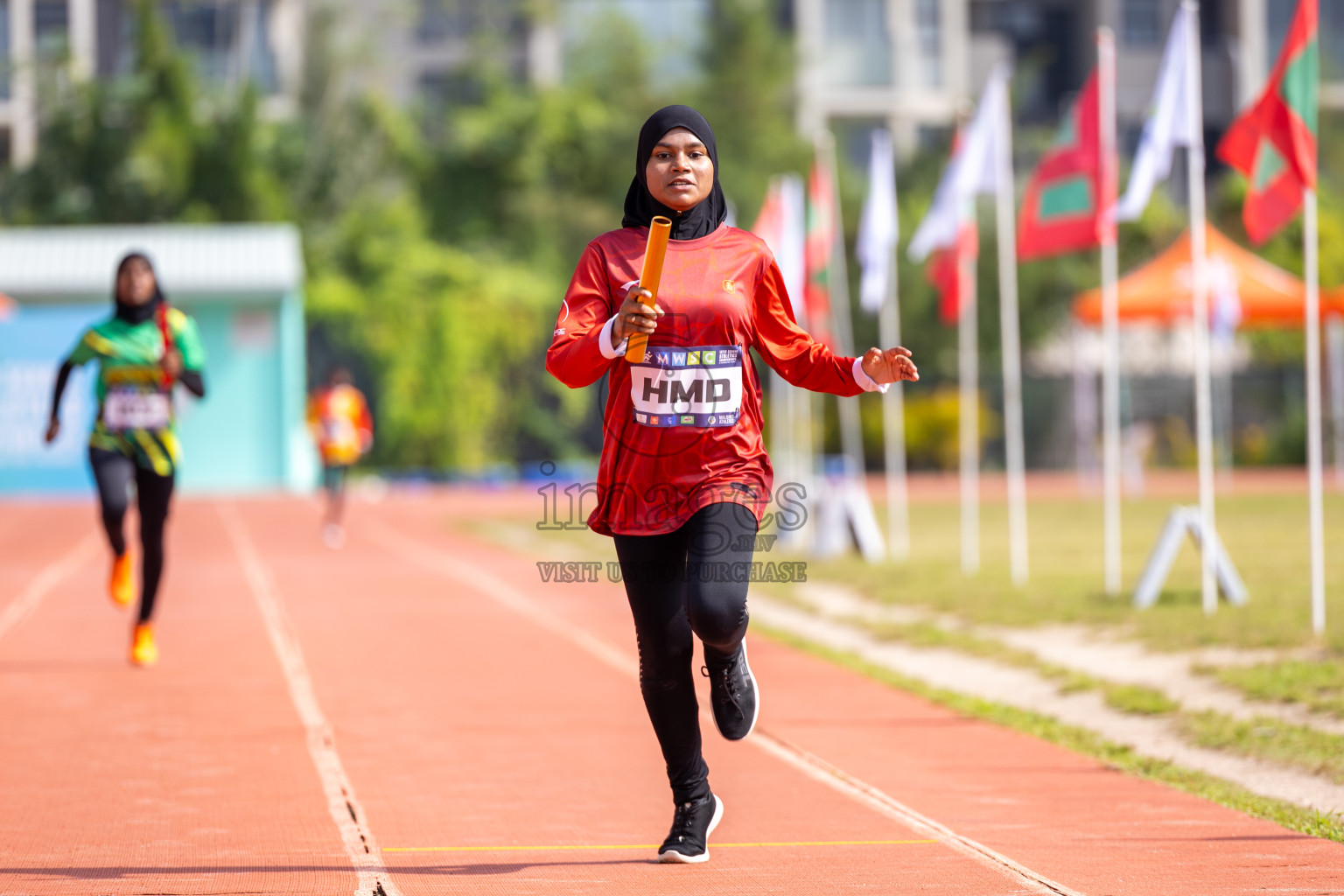 Day 6 of MWSC Interschool Athletics Championships 2024 held in Hulhumale Running Track, Hulhumale, Maldives on Thursday, 14th November 2024. Photos by: Ismail Thoriq / Images.mv