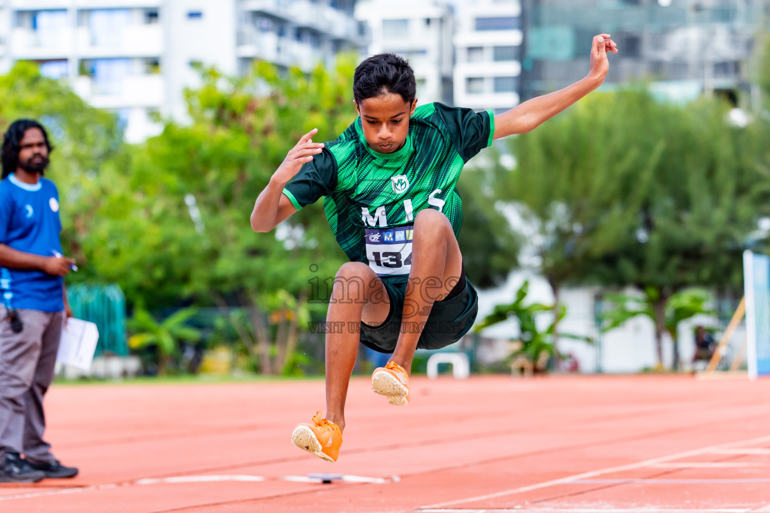 Day 3 of MWSC Interschool Athletics Championships 2024 held in Hulhumale Running Track, Hulhumale, Maldives on Monday, 11th November 2024. Photos by:  Nausham Waheed / Images.mv