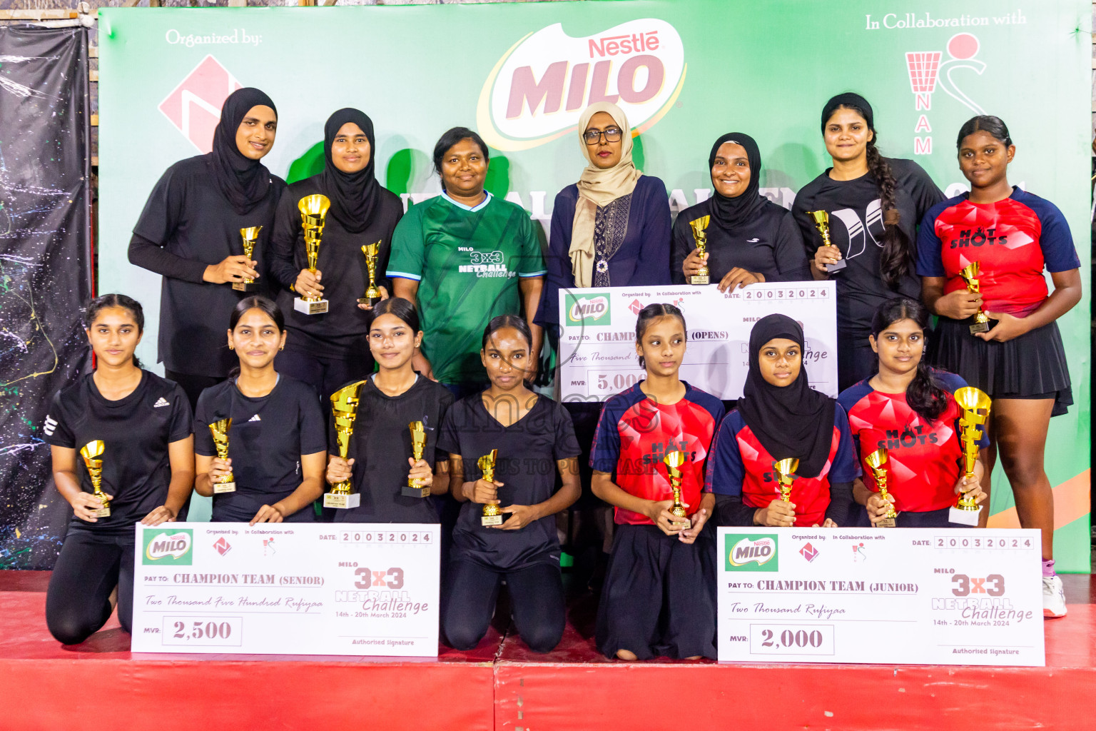 Final of MILO 3x3 Netball Challenge 2024 was held in Ekuveni Netball Court at Male', Maldives on Thursday, 20th March 2024. Photos: Nausham Waheed / images.mv