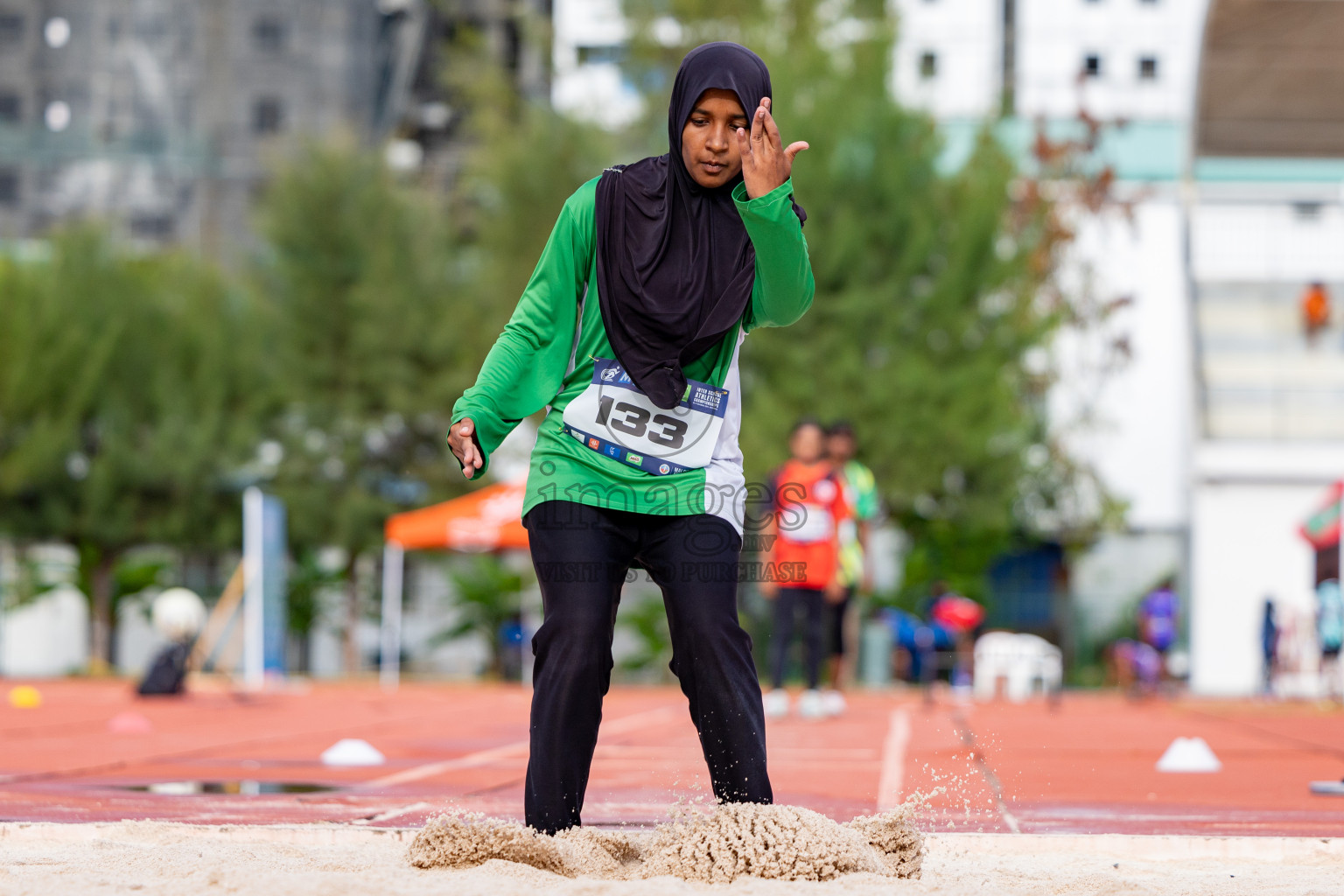 Day 2 of MWSC Interschool Athletics Championships 2024 held in Hulhumale Running Track, Hulhumale, Maldives on Sunday, 10th November 2024. 
Photos by:  Hassan Simah / Images.mv