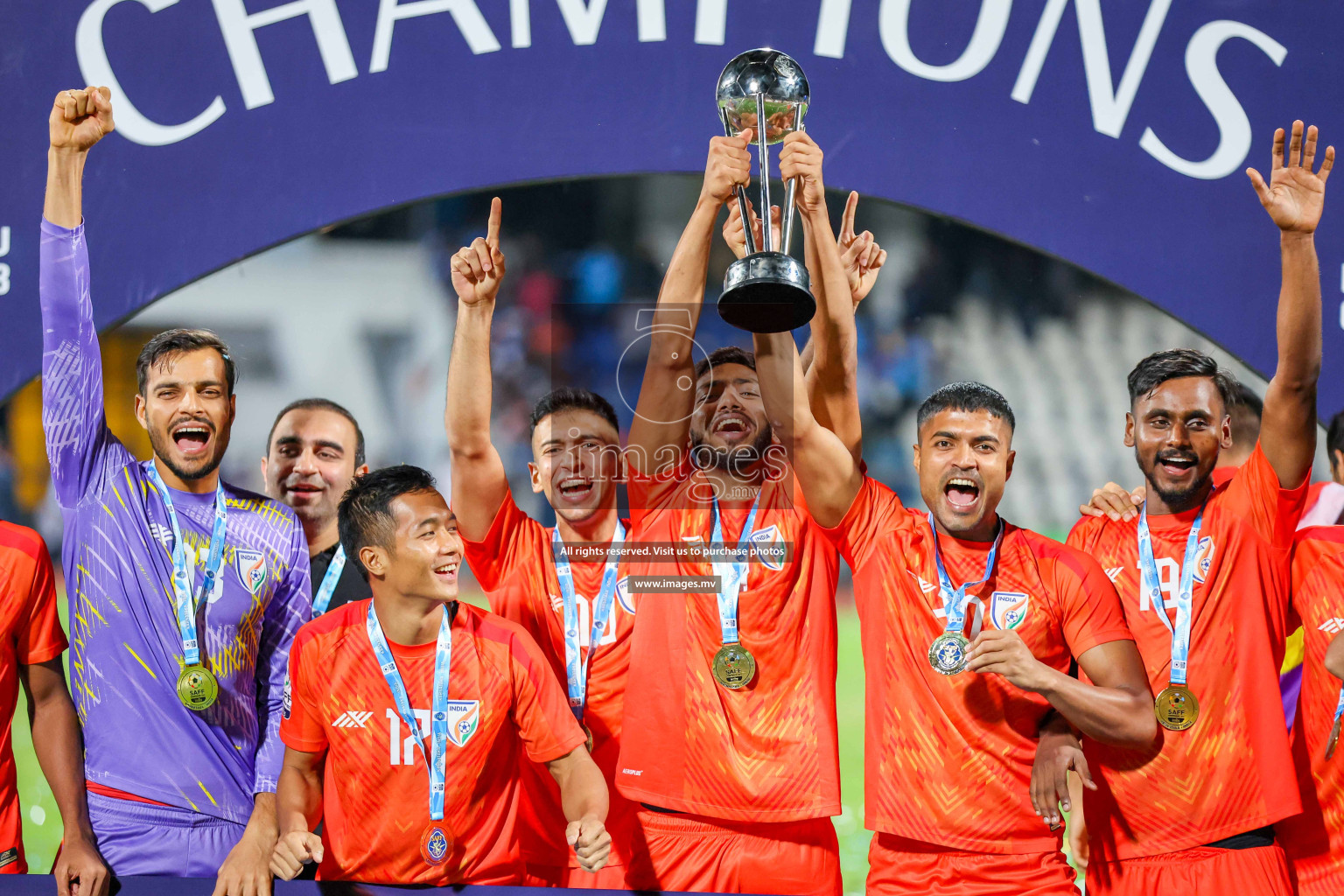 Kuwait vs India in the Final of SAFF Championship 2023 held in Sree Kanteerava Stadium, Bengaluru, India, on Tuesday, 4th July 2023. Photos: Nausham Waheed / images.mv