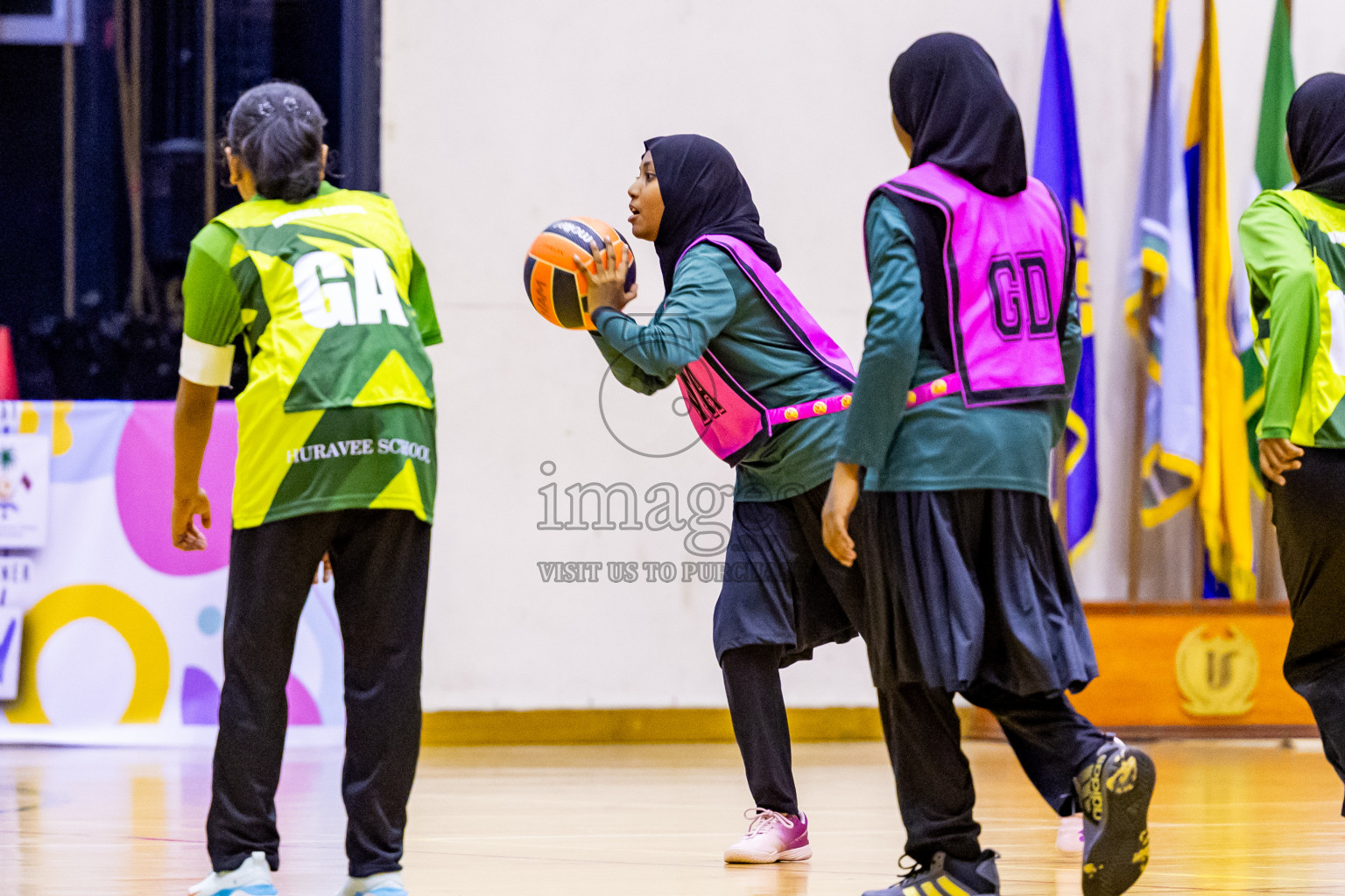 Day 11 of 25th Inter-School Netball Tournament was held in Social Center at Male', Maldives on Wednesday, 21st August 2024. Photos: Nausham Waheed / images.mv