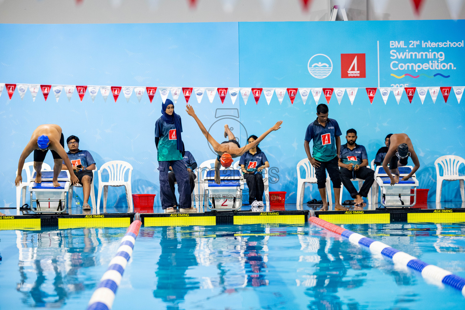 Day 5 of BML 21st Interschool Swimming Competition 2025 was held in Hulhumale' Swimming Pool, Hulhumale', Maldives on Wednesday, 15th October 2025. 
Photos: Hassan Simah / images.mv