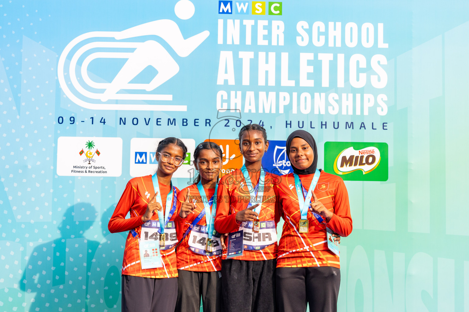 Day 6 of MWSC Interschool Athletics Championships 2024 held in Hulhumale Running Track, Hulhumale, Maldives on Thursday, 14th November 2024. Photos by: Ismail Thoriq / Images.mv