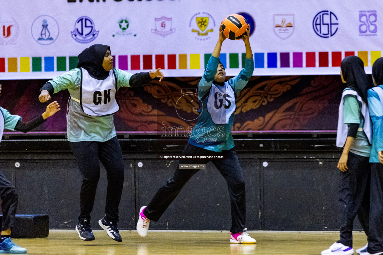 Day 9 of 24th Interschool Netball Tournament 2023 was held in Social Center, Male', Maldives on 4th November 2023. Photos: Hassan Simah / images.mv