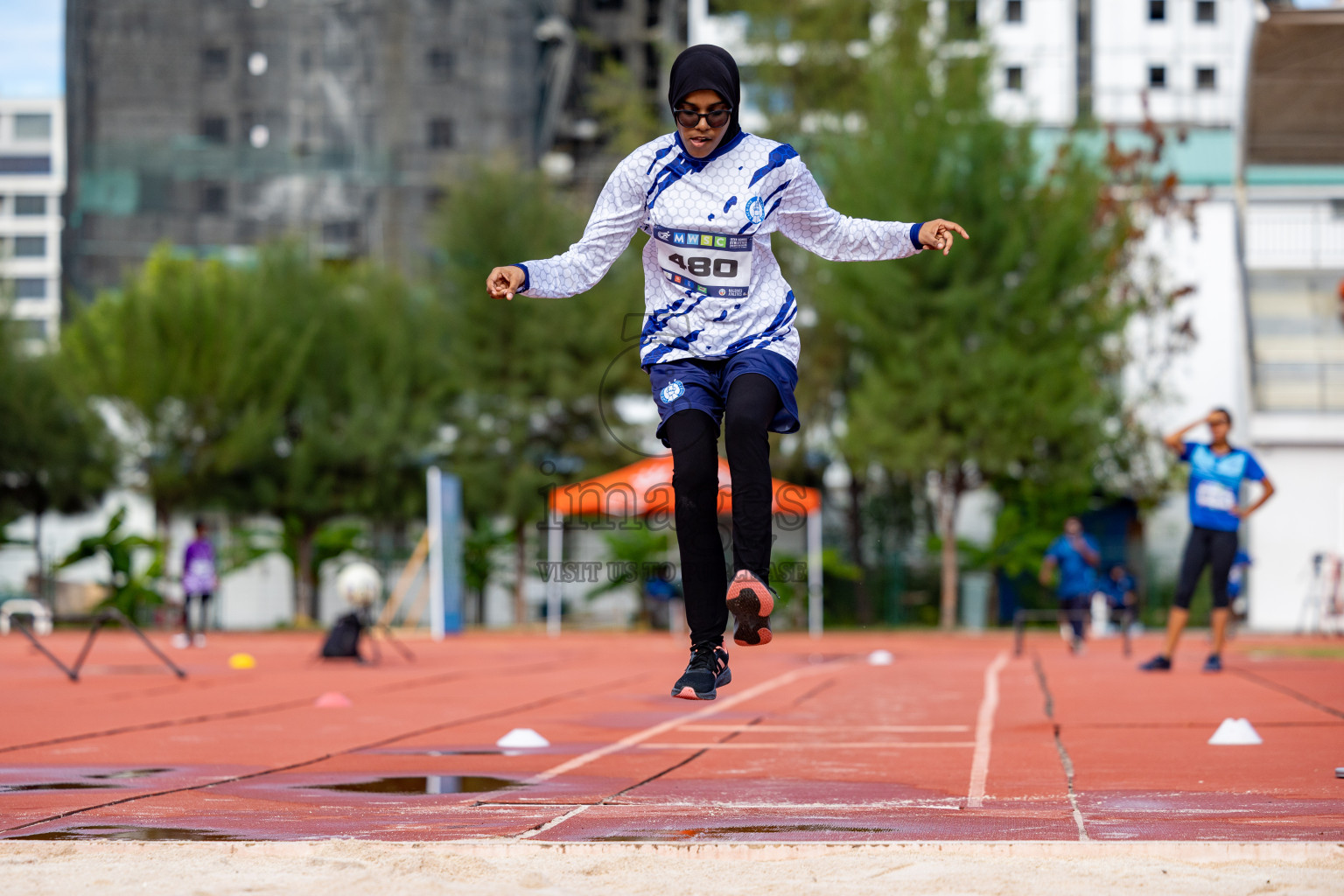 Day 2 of MWSC Interschool Athletics Championships 2024 held in Hulhumale Running Track, Hulhumale, Maldives on Sunday, 10th November 2024. 
Photos by:  Hassan Simah / Images.mv