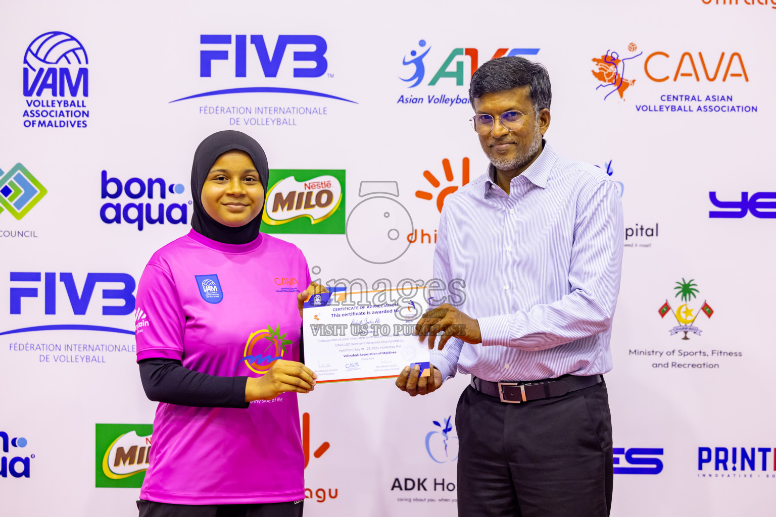 Sri Lanka vs Maldives in Semi Final of CAVA U20 Woman's Volleyball Championship 2024 was held in Social Center, Male', Maldives on 22nd July 2024. Photos: Nausham Waheed / images.mv