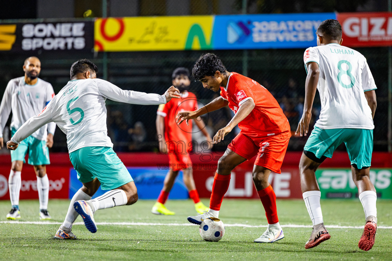 F Dharanboodhoo VS F Nilandhoo in Day 7 of Golden Futsal Challenge 2025 was held on Saturday, 11th January 2025, in Hulhumale', Maldives Photos: Nausham Waheed / images.mv