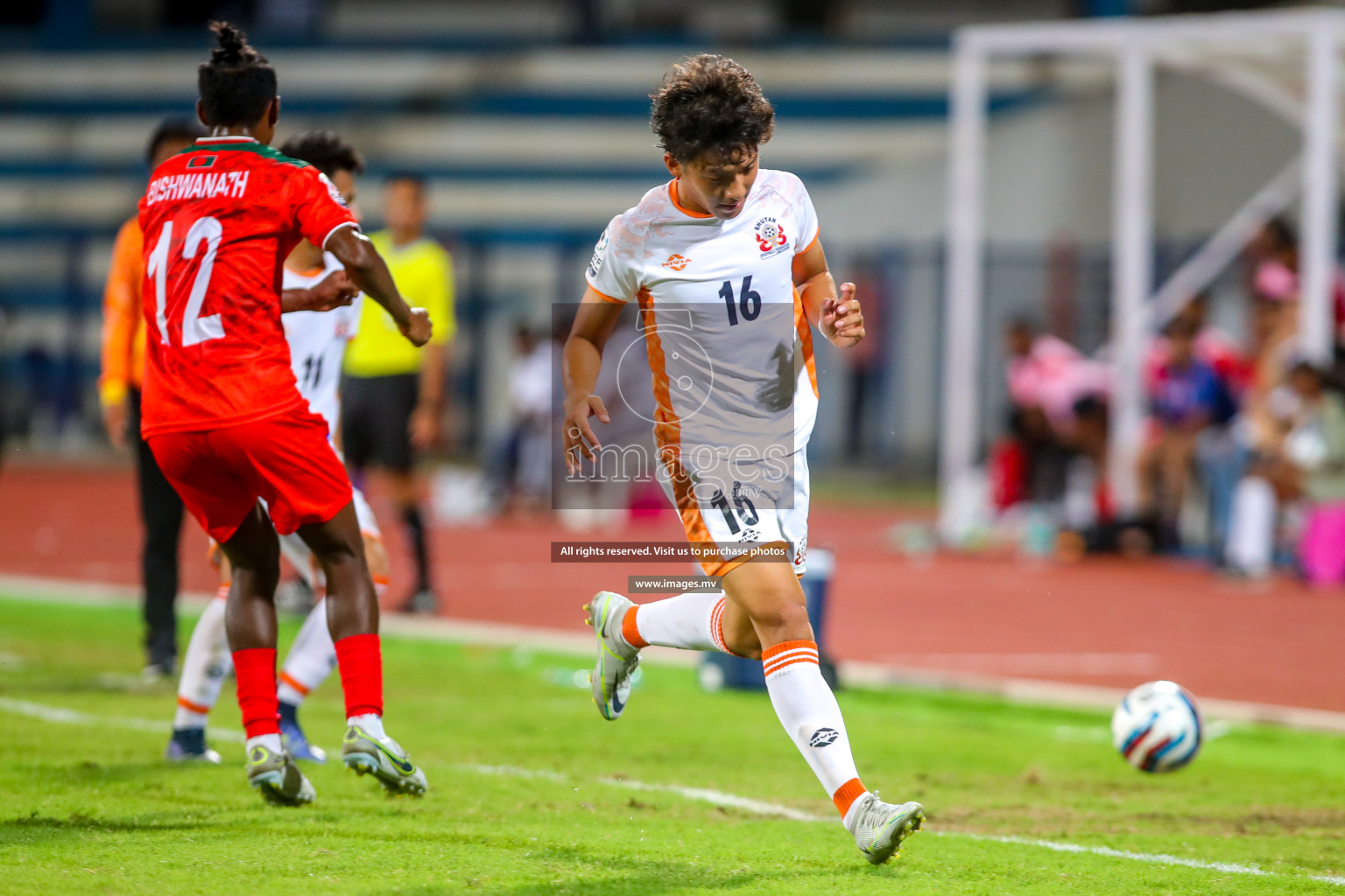 Bhutan vs Bangladesh in SAFF Championship 2023 held in Sree Kanteerava Stadium, Bengaluru, India, on Wednesday, 28th June 2023. Photos: Nausham Waheed, Hassan Simah / images.mv