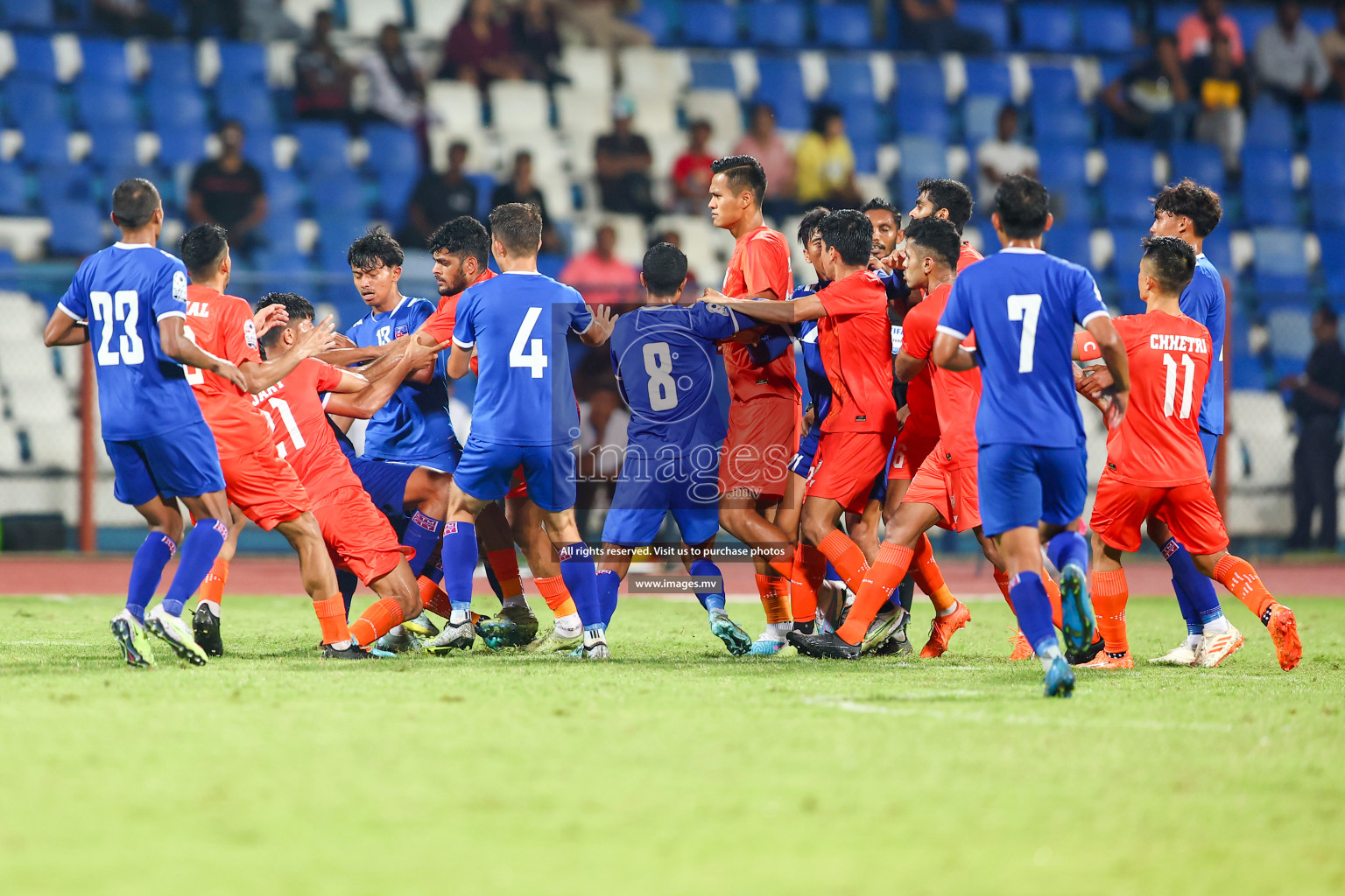 Nepal vs India in SAFF Championship 2023 held in Sree Kanteerava Stadium, Bengaluru, India, on Saturday, 24th June 2023. Photos: Nausham Waheed, Hassan Simah / images.mv