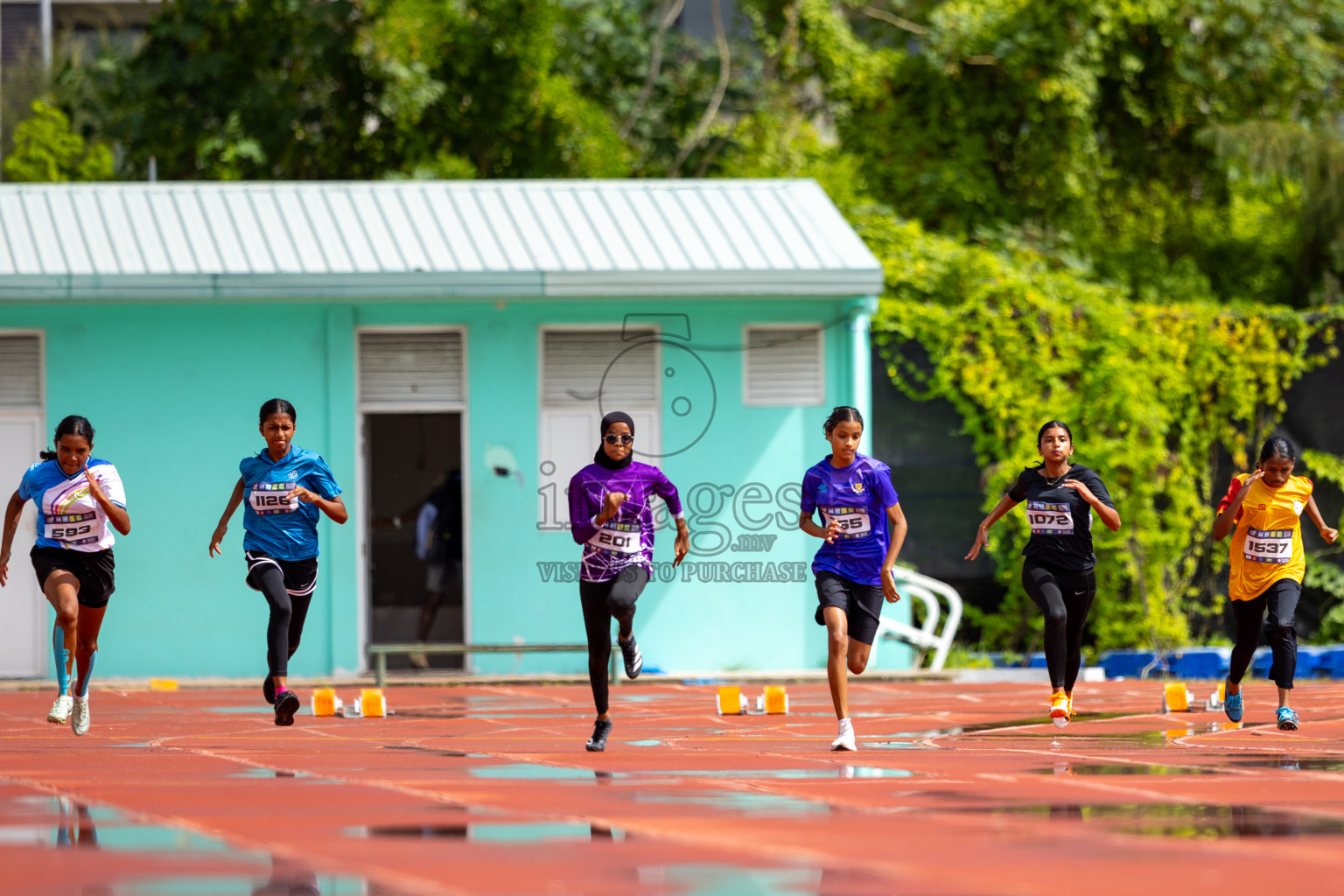 Day 1 of MWSC Interschool Athletics Championships 2024 held in Hulhumale Running Track, Hulhumale, Maldives on Saturday, 9th November 2024. 
Photos by: Ismail Thoriq / images.mv