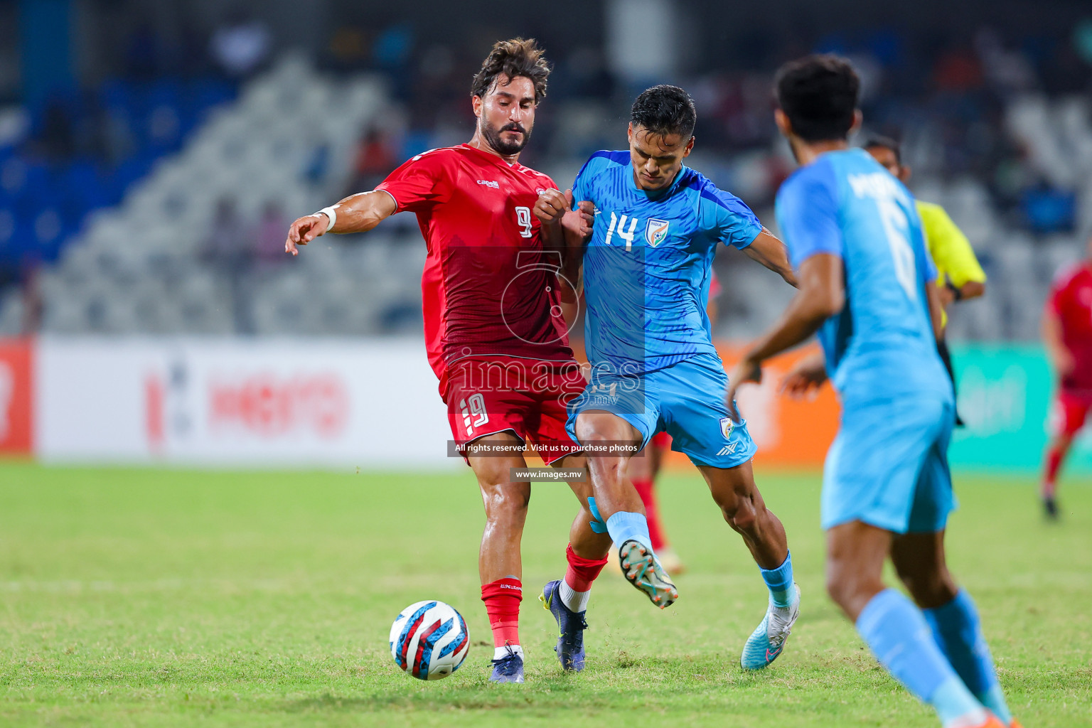 Lebanon vs India in the Semi-final of SAFF Championship 2023 held in Sree Kanteerava Stadium, Bengaluru, India, on Saturday, 1st July 2023. Photos: Nausham Waheed, Hassan Simah / images.mv