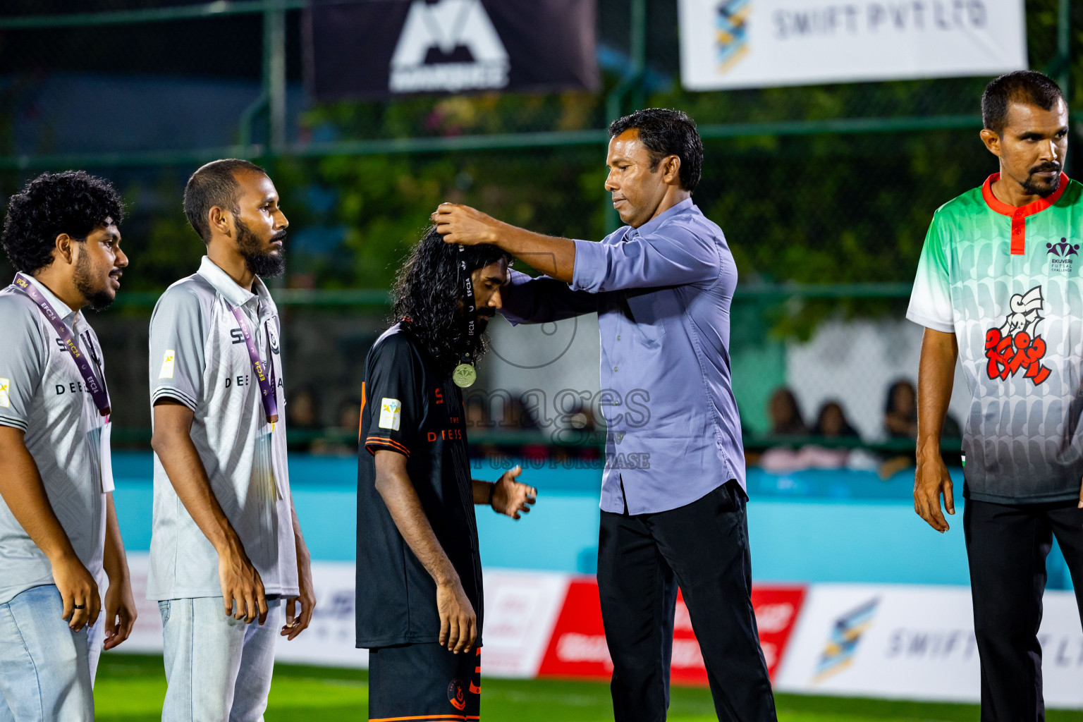 Dee Ess Kay vs Kovigoani in Final of Laamehi Dhiggaru Ekuveri Futsal Challenge 2024 was held on Wednesday, 31st July 2024, at Dhiggaru Futsal Ground, Dhiggaru, Maldives Photos: Nausham Waheed / images.mv