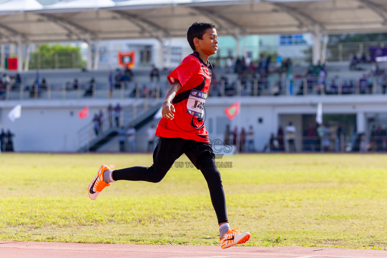 Day 4 of MWSC Interschool Athletics Championships 2024 held in Hulhumale Running Track, Hulhumale, Maldives on Tuesday, 12th November 2024. Photos by: Nausham Waheed / Images.mv