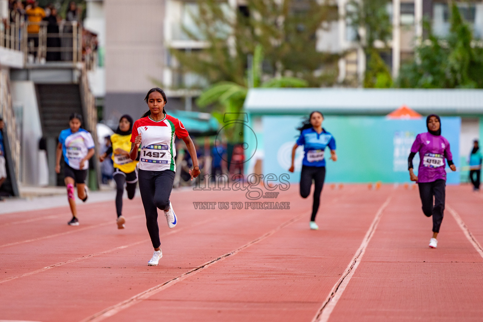 Day 1 of MWSC Interschool Athletics Championships 2024 held in Hulhumale Running Track, Hulhumale, Maldives on Saturday, 9th November 2024. 
Photos by: Hassan Simah / Images.mv