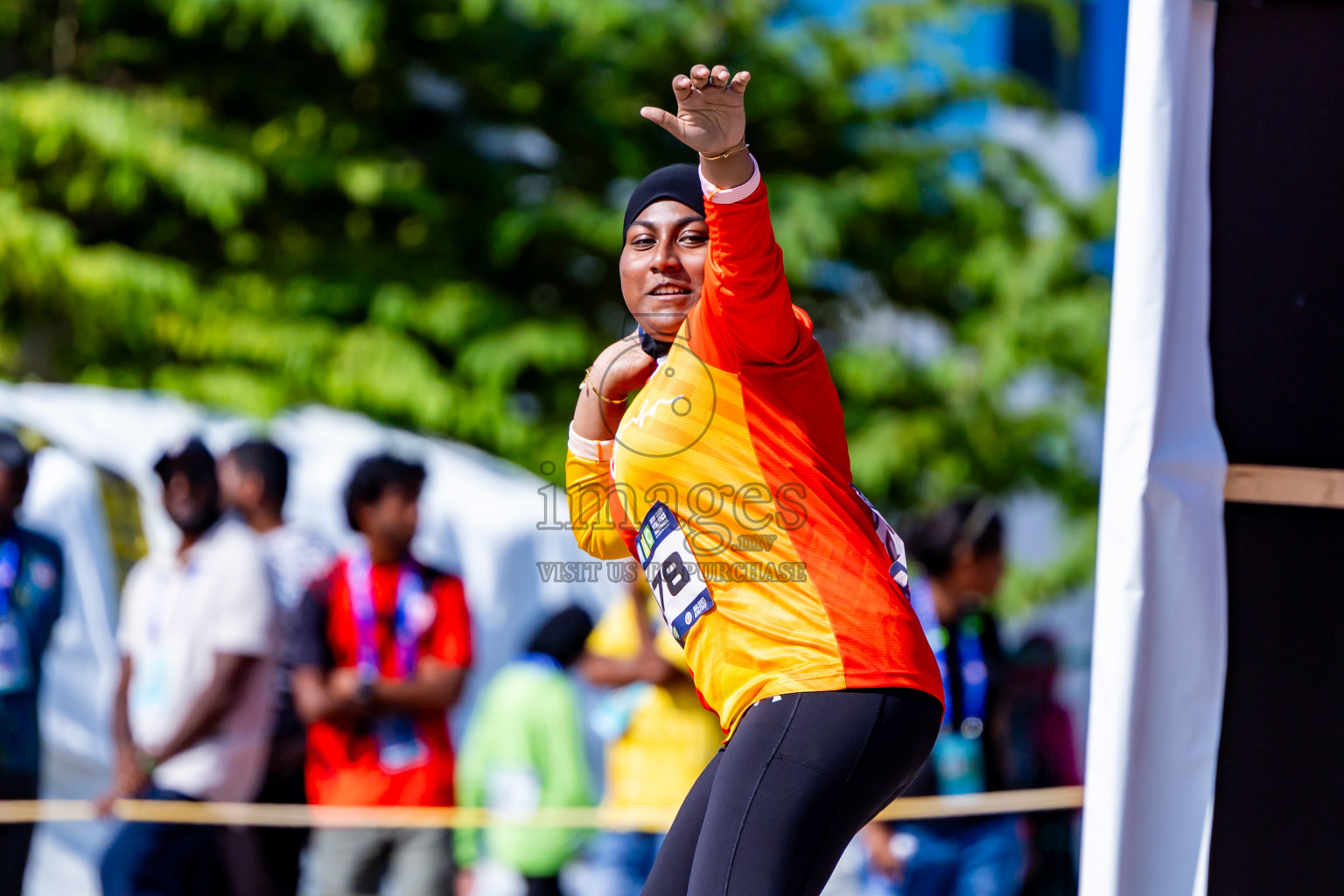 Day 3 of MWSC Interschool Athletics Championships 2024 held in Hulhumale Running Track, Hulhumale, Maldives on Monday, 11th November 2024. Photos by:  Nausham Waheed / Images.mv