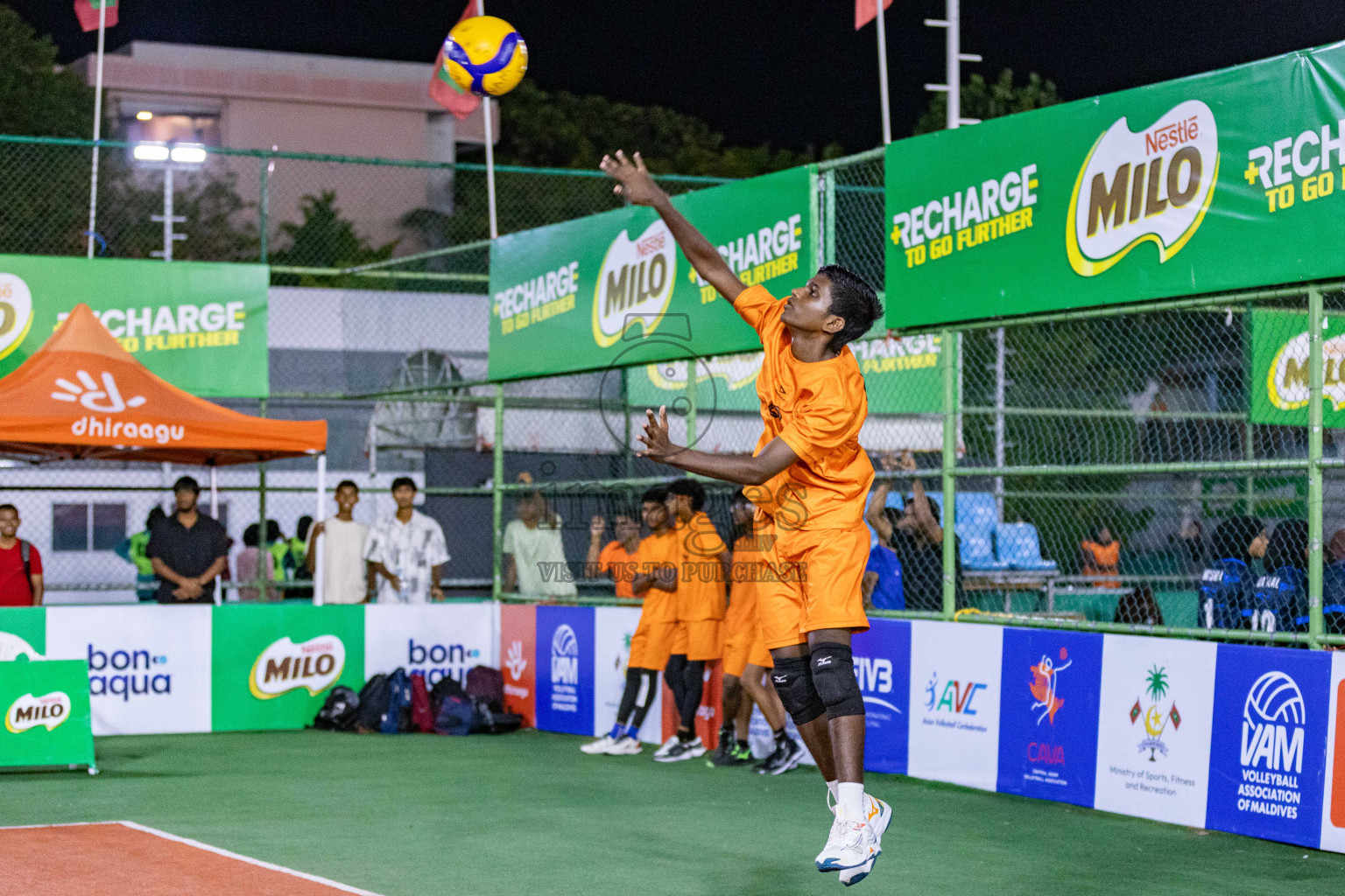Sports Club Vision vs Sports Club City in Milo National Junior Volleyball Championship 2025 Day 3 was held on Monday, 24th November 2025 at Ekuveni Turf Court Male', Maldives. Photos: Areef Adam / images.mv