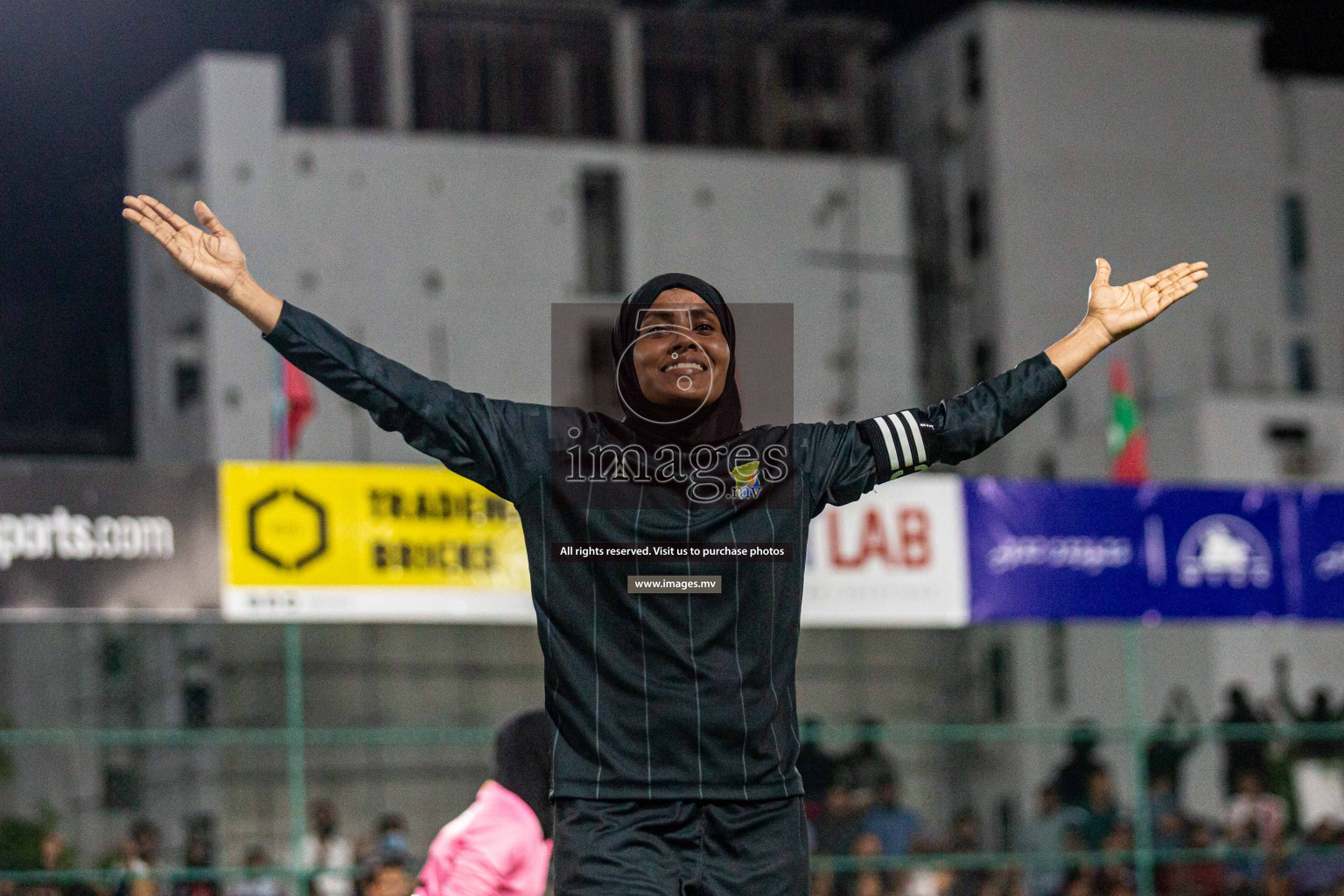 Club WAMCO vs DSC in the Semi Finals of 18/30 Women's Futsal Fiesta 2021 held in Hulhumale, Maldives on 14th December 2021. Photos: Shu Abdul Sattar / images.mv