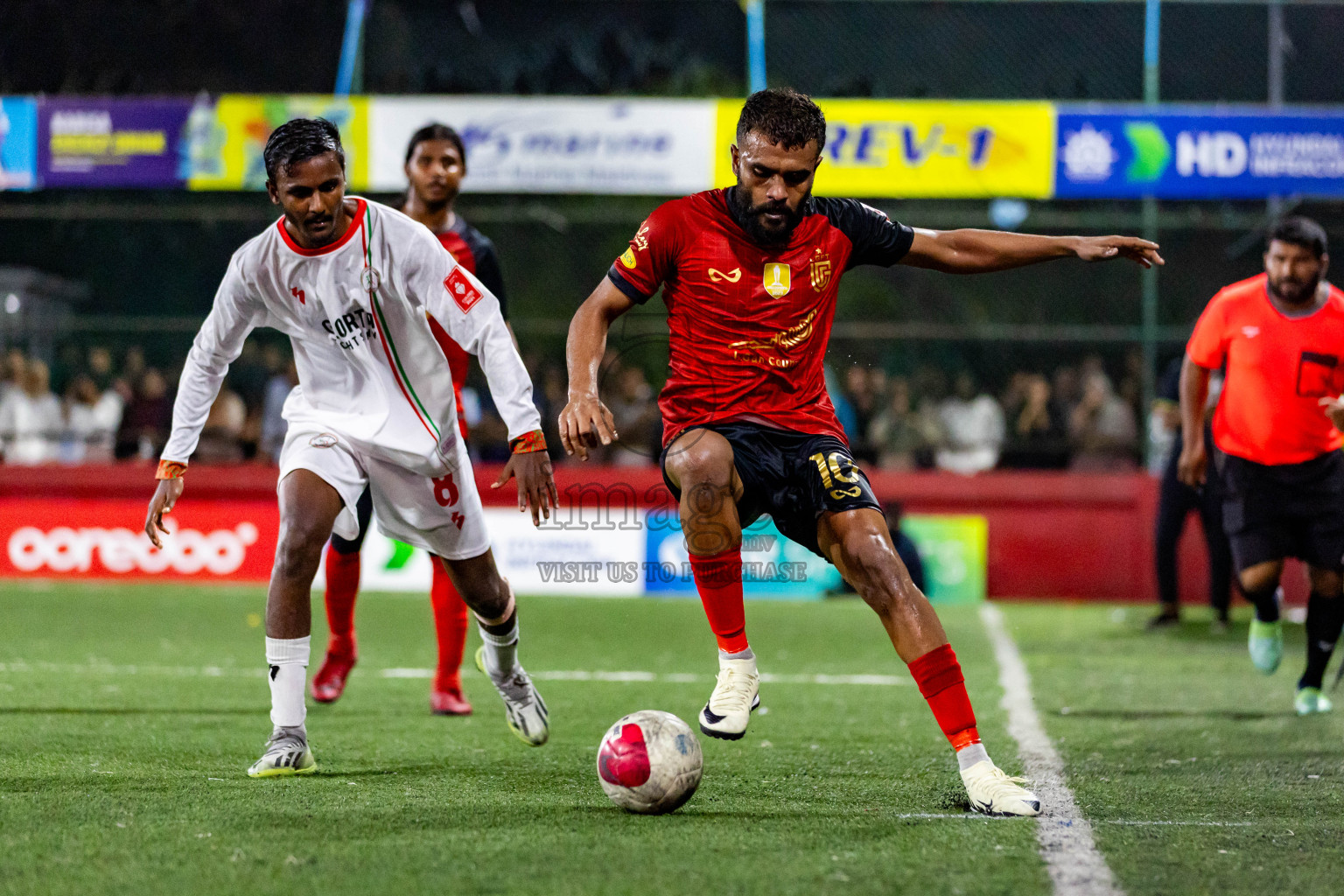 L Gan vs L Isdhoo in Day 28 of Golden Futsal Challenge 2024 was held on Sunday , 11th February 2024 in Hulhumale', Maldives Photos: Nausham Waheed / images.mv