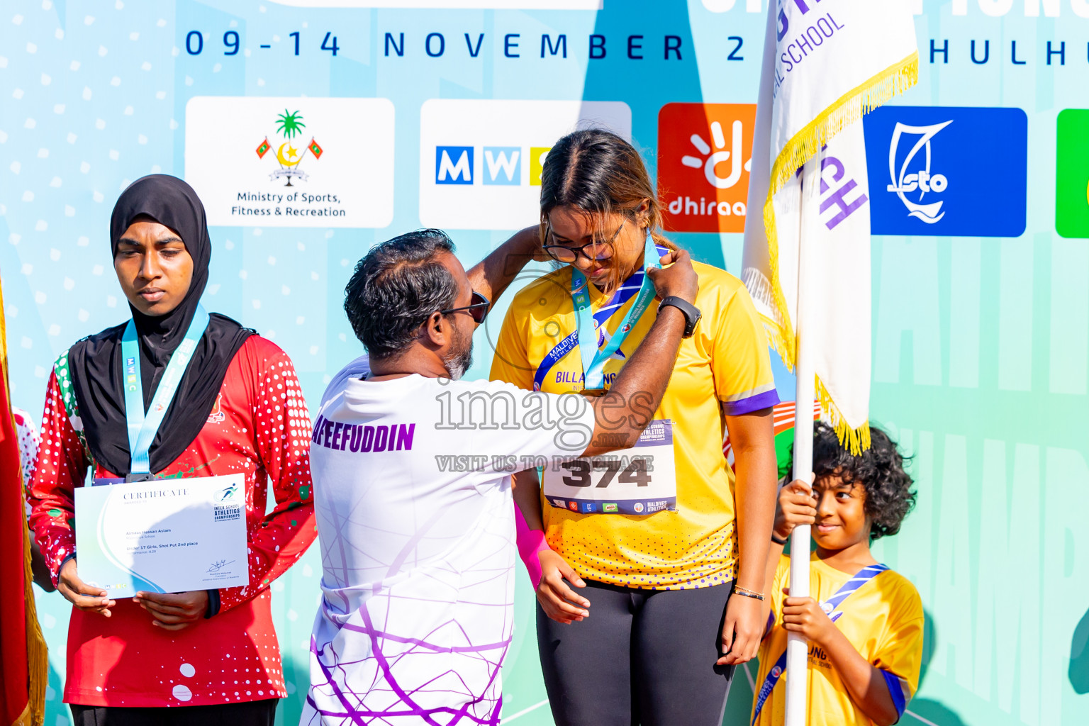 Day 3 of MWSC Interschool Athletics Championships 2024 held in Hulhumale Running Track, Hulhumale, Maldives on Monday, 11th November 2024. Photos by: Nausham Waheed / Images.mv