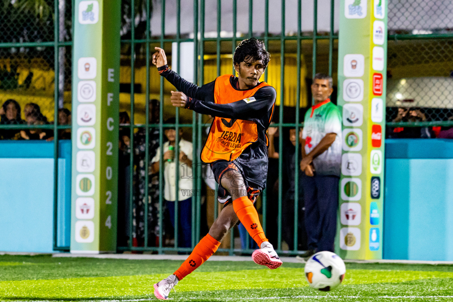 Dee Cee Jay SC vs Much Black in Semi Final of Laamehi Dhiggaru Ekuveri Futsal Challenge 2024 was held on Monday, 29th July 2024, at Dhiggaru Futsal Ground, Dhiggaru, Maldives Photos: Nausham Waheed / images.mv