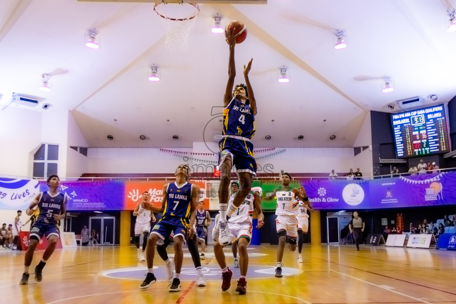 Sri Lanka vs Bangladesh in Day 2 of Under 16 Asian Cup SABA Qualifiers 2025 was held in Social Center, Male', Maldives on Friday, 13th June 2025. Photos: Nausham Waheed / images.mv