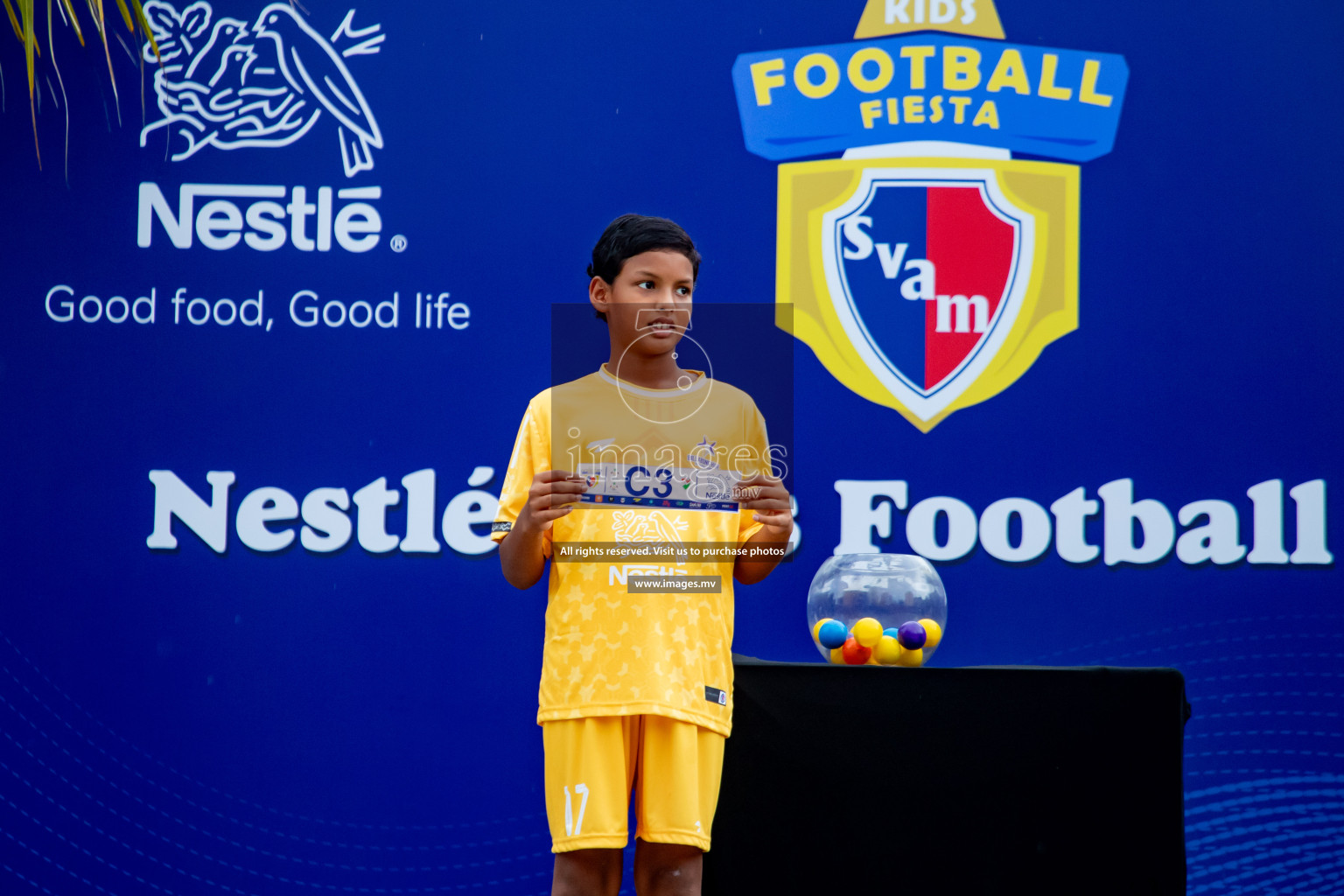 Draw Ceremony of Nestle' Kids Football Fiesta 2023 held in Artificial Beach, Male', Maldives on Saturday, 7th October 2023