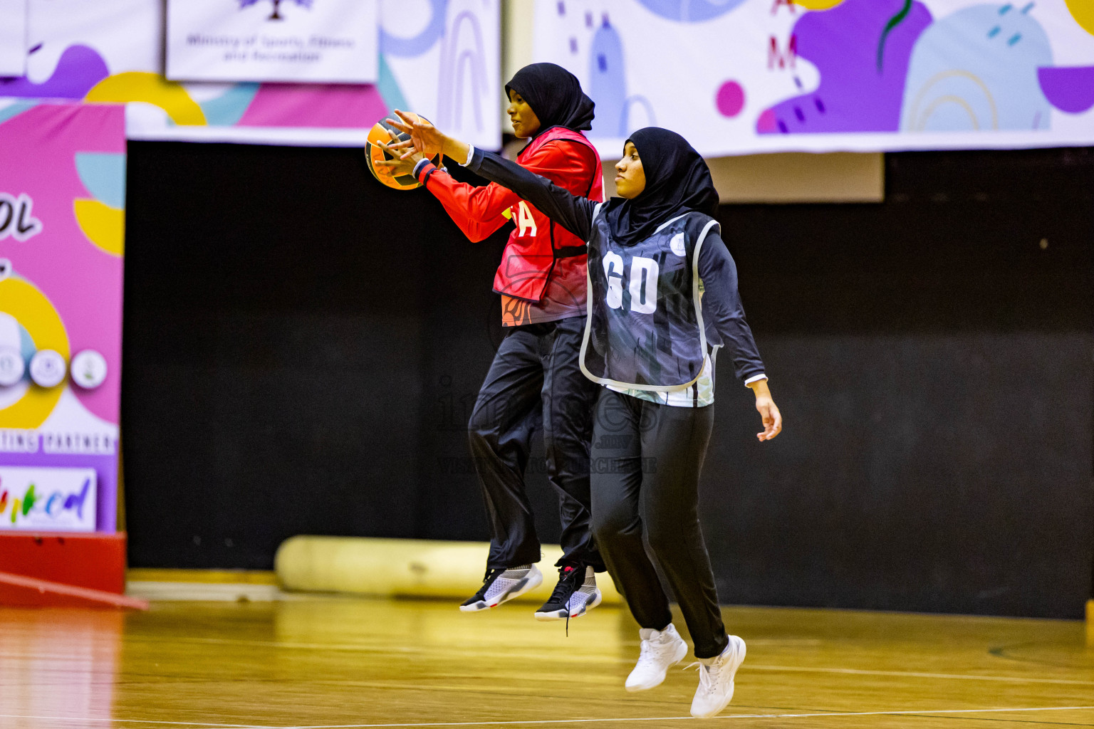 Day 9 of 25th Inter-School Netball Tournament was held in Social Center at Male', Maldives on Monday, 19th August 2024. Photos: Nausham Waheed / images.mv