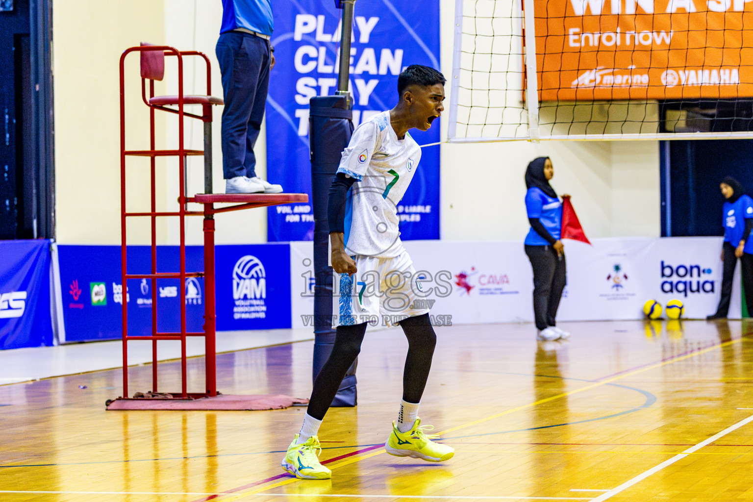 Finals of Interschool Volleyball Tournament 2024 was held in Social Center at Male', Maldives on Friday, 6th December 2024. Photos: Nausham Waheed / images.mv