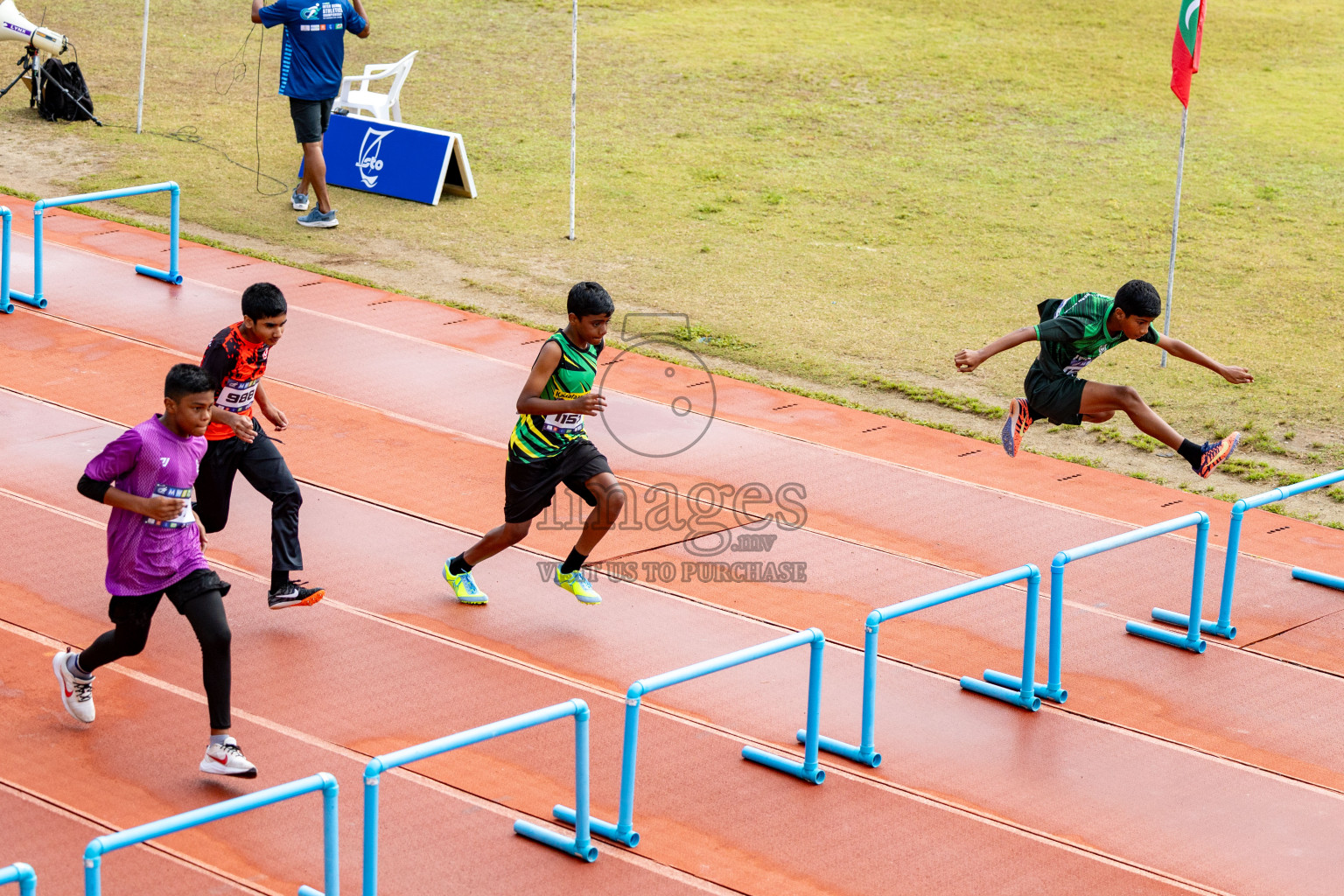 Day 2 of MWSC Interschool Athletics Championships 2024 held in Hulhumale Running Track, Hulhumale, Maldives on Sunday, 10th November 2024. 
Photos by:  Hassan Simah / Images.mv