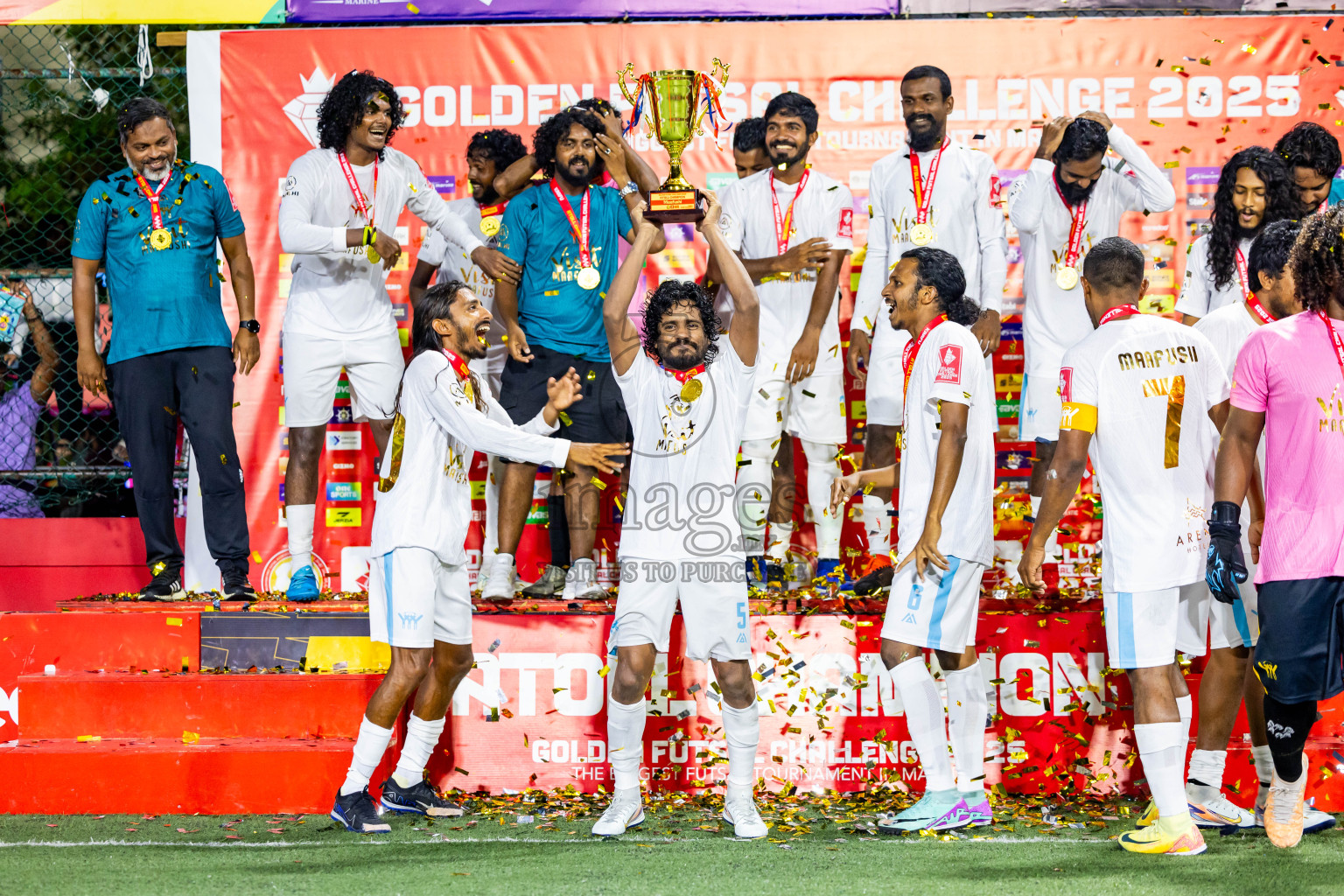 K Maafushi vs K Kaashidhoo in Kaafu Atoll Finals Day 27 of Golden Futsal Challenge 2025 was held on Friday , 31st January 2025, in Hulhumale', Maldives. Photos: Nausham Waheed / images.mv