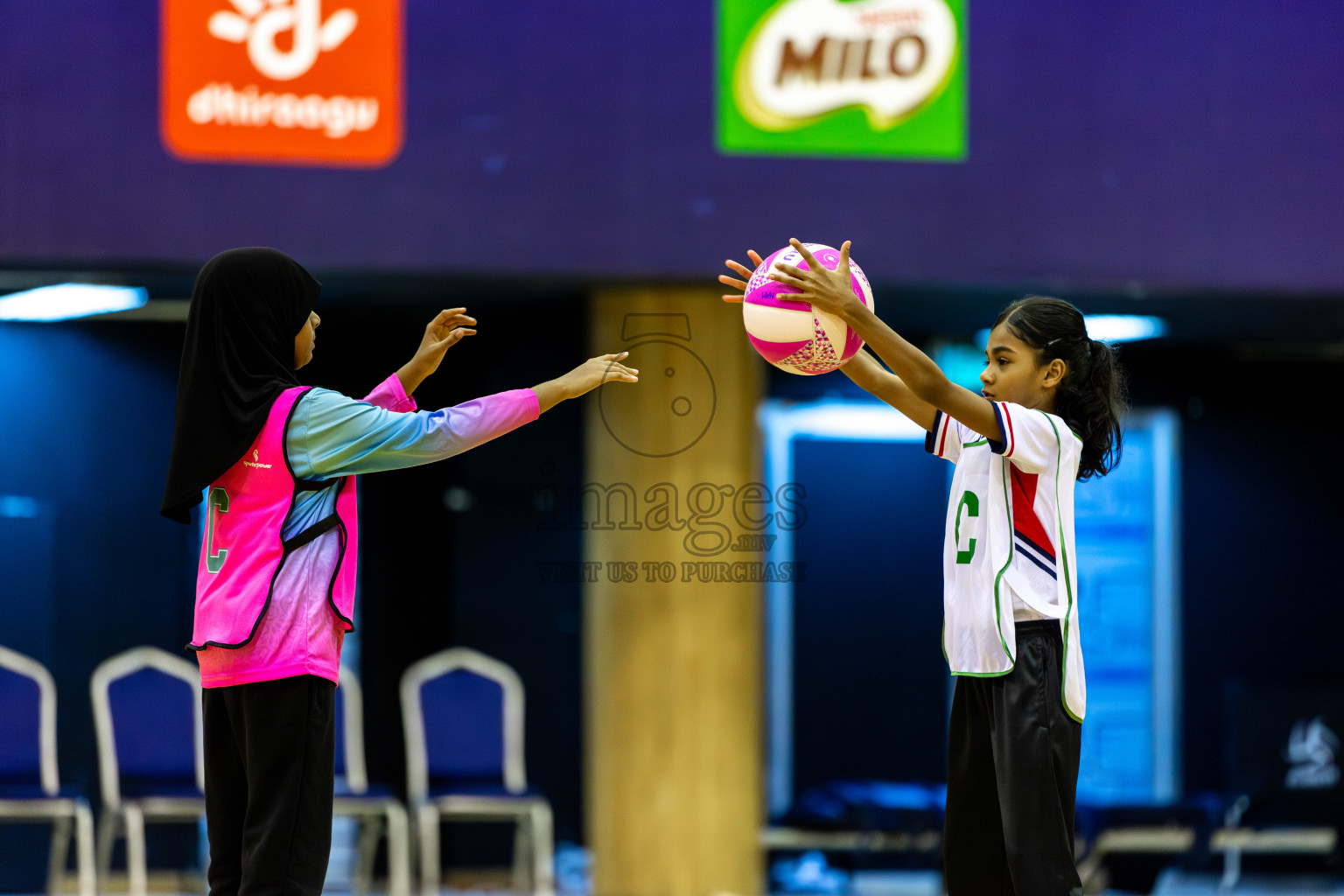 Net Queens vs Netgen B in Day 5 of 3rd Netball Junior Championship, held at Social Center on Thursday 23rd January 2025 . Photos: Shuu Abdul Sattar / images.mv