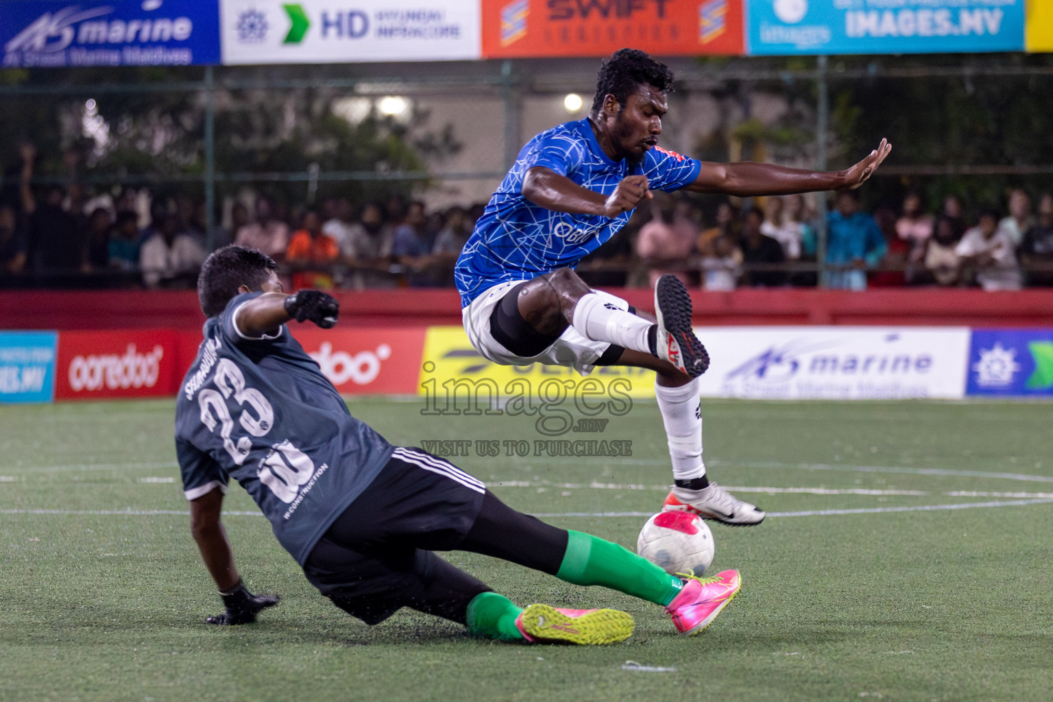 HDh Neykurendhoo vs HDh Naivaadhoo in Day 18 of Golden Futsal Challenge 2024 was held on Thursday, 1st February 2024, in Hulhumale', Maldives Photos: Mohamed Mahfooz Moosa, / images.mv