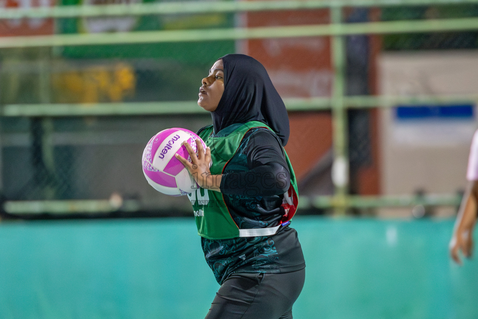 Xenith Sports Club vs N Sports Academy in Division 2 of National Netball Tournament 2025 held in Ekuveni Netball Court at Male', Maldives on Friday, 23rd May 2025. Photos: Mohamed Mahfooz Moosa / images.mv
