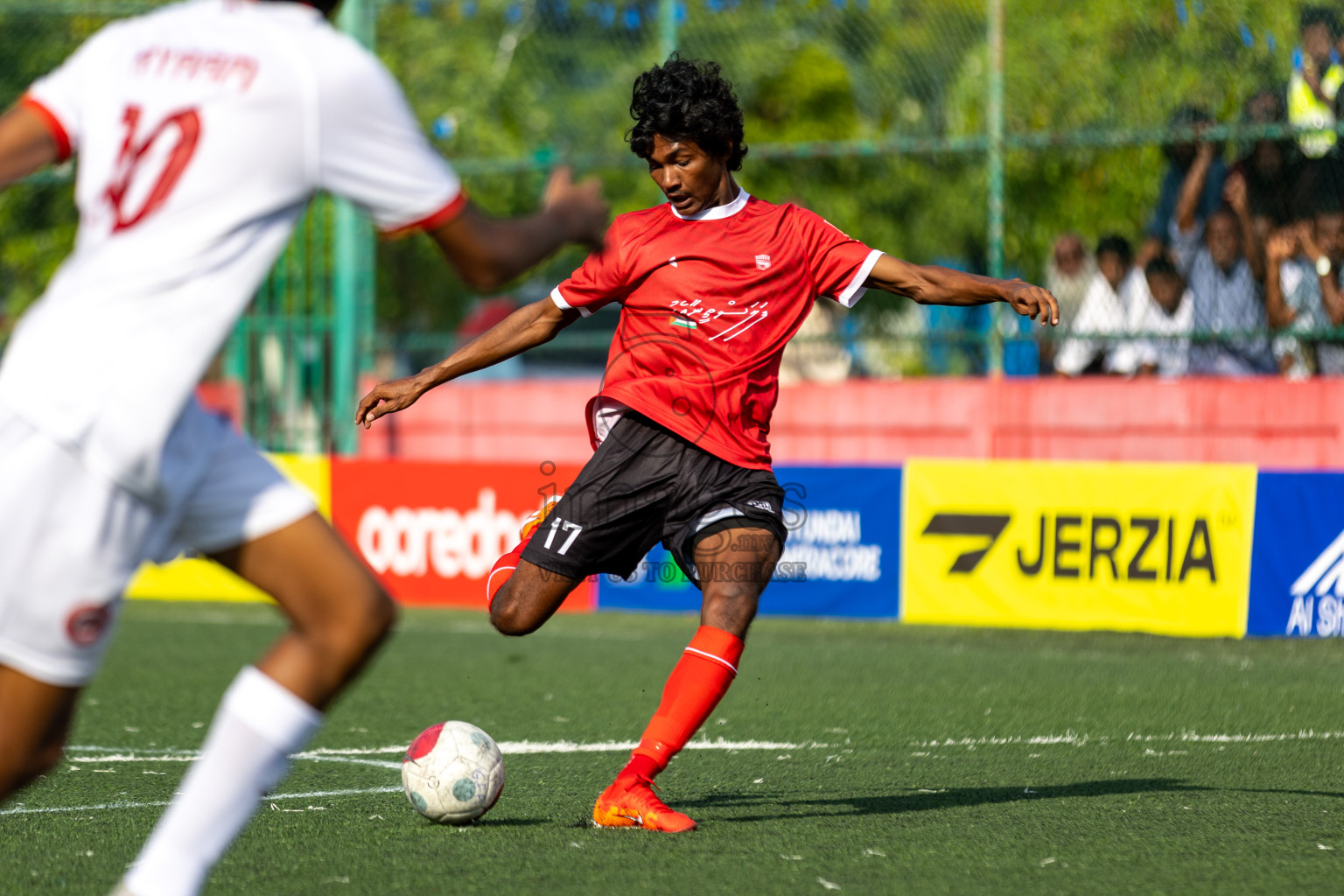 K. Huraa vs K. Himmafushi in Day 19 of Golden Futsal Challenge 2024 was held on Friday, 2nd February 2024 in Hulhumale', Maldives 
Photos: Hassan Simah / images.mv