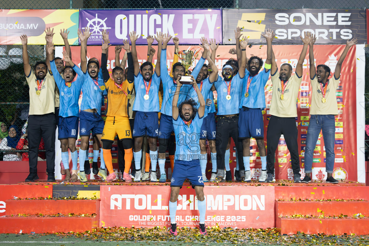 M Dhiggaru vs M Muli in Meemu Atoll Finals in Day 25 of Golden Futsal Challenge 2025 was held on Wednesday , 28th January 2025, in Hulhumale', Maldives. Photos: Ismail Thoriq / images.mv