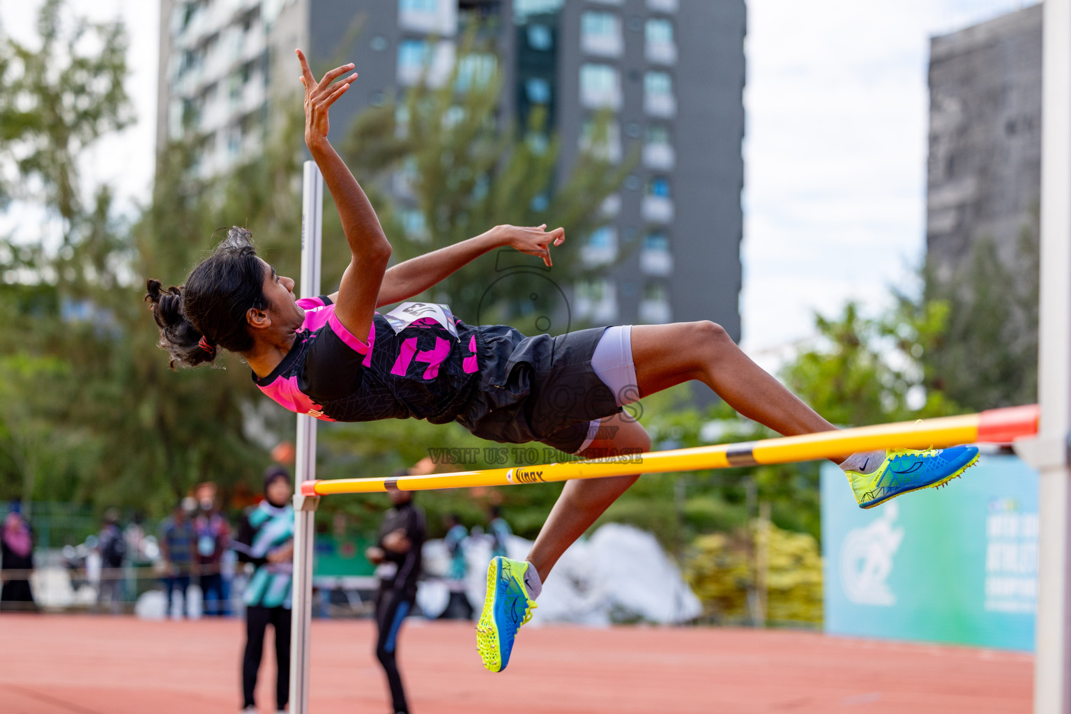 Day 2 of MWSC Interschool Athletics Championships 2024 held in Hulhumale Running Track, Hulhumale, Maldives on Sunday, 10th November 2024. 
Photos by: Hassan Simah / Images.mv