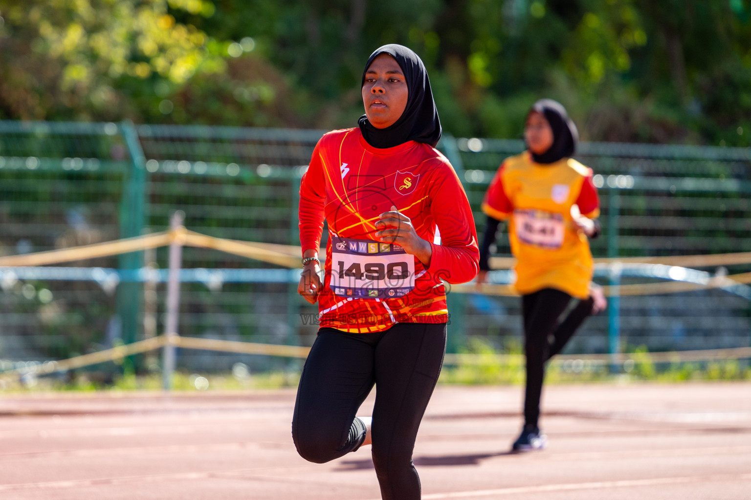 Day 2 of MWSC Interschool Athletics Championships 2024 held in Hulhumale Running Track, Hulhumale, Maldives on Sunday, 10th November 2024. 
Photos by:  Hassan Simah / Images.mv