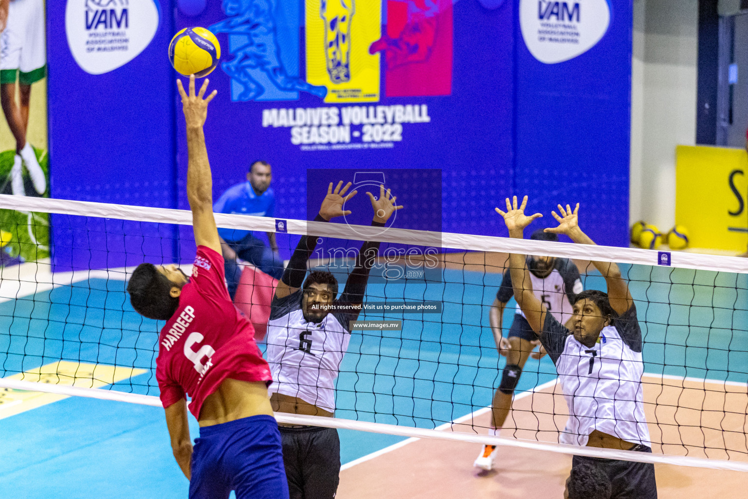 Sports Club City vs Dhivehi Sifainge Club in the Finals of National Volleyball Tournament 2022 on Thursday, 07th July 2022, held in Social Center, Male', Maldives