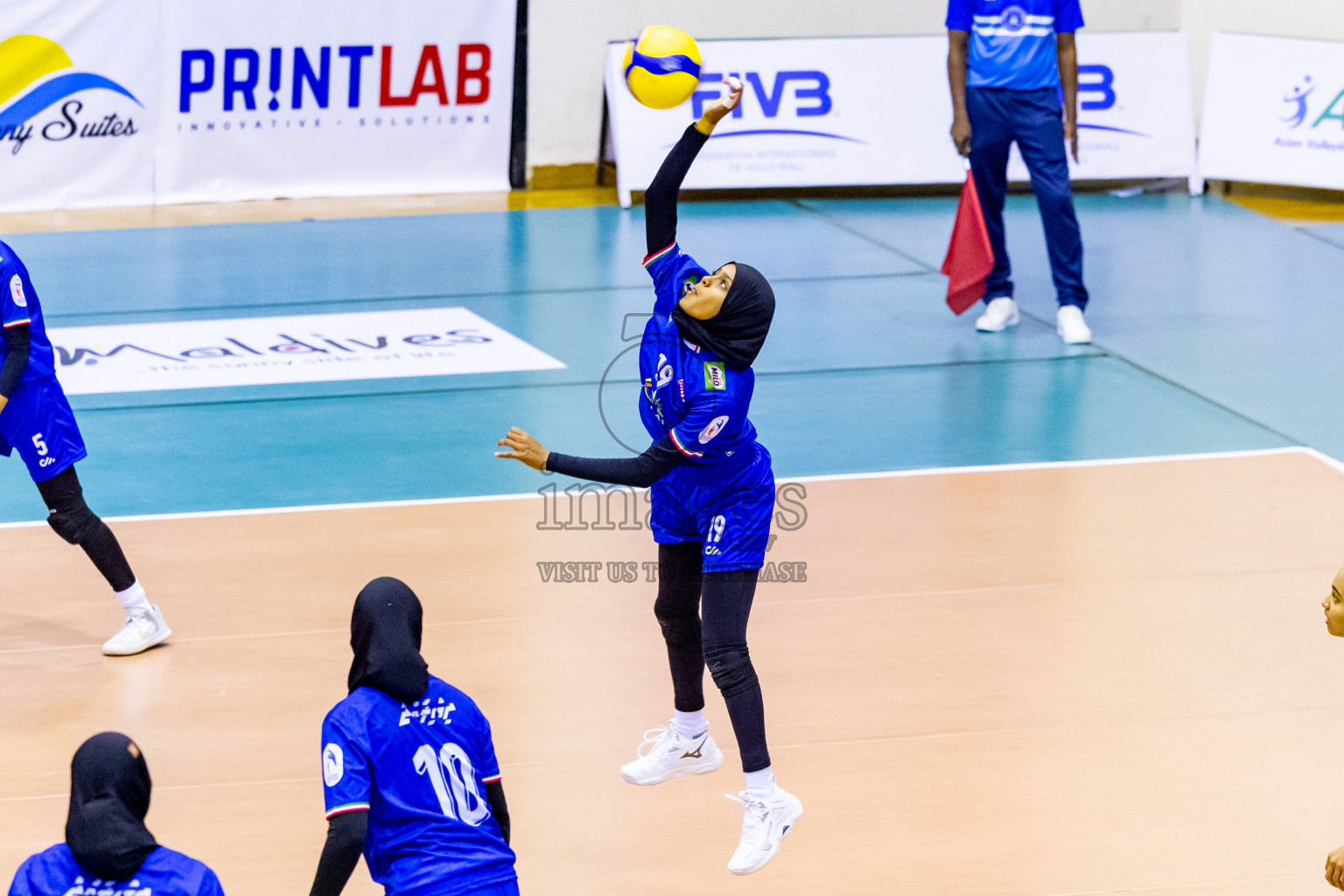 Maldives vs Sri Lanka in Day 2 of CAVA U20 Woman's Volleyball Championship 2024 was held in Social Center, Male', Maldives on 19th July 2024. Photos: Nausham Waheed / images.mv